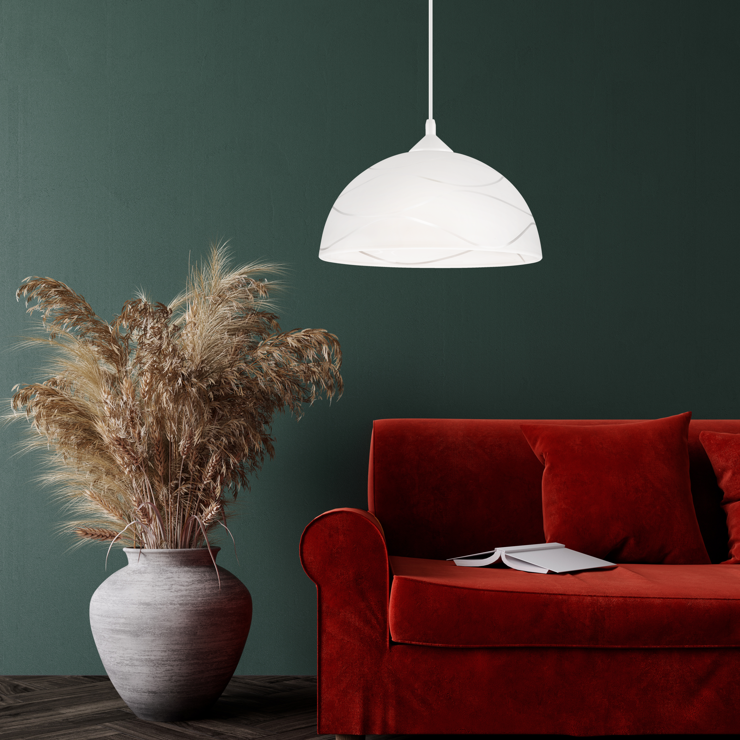 Lampa wisząca Sfera biała E27 Lamkur - 4
