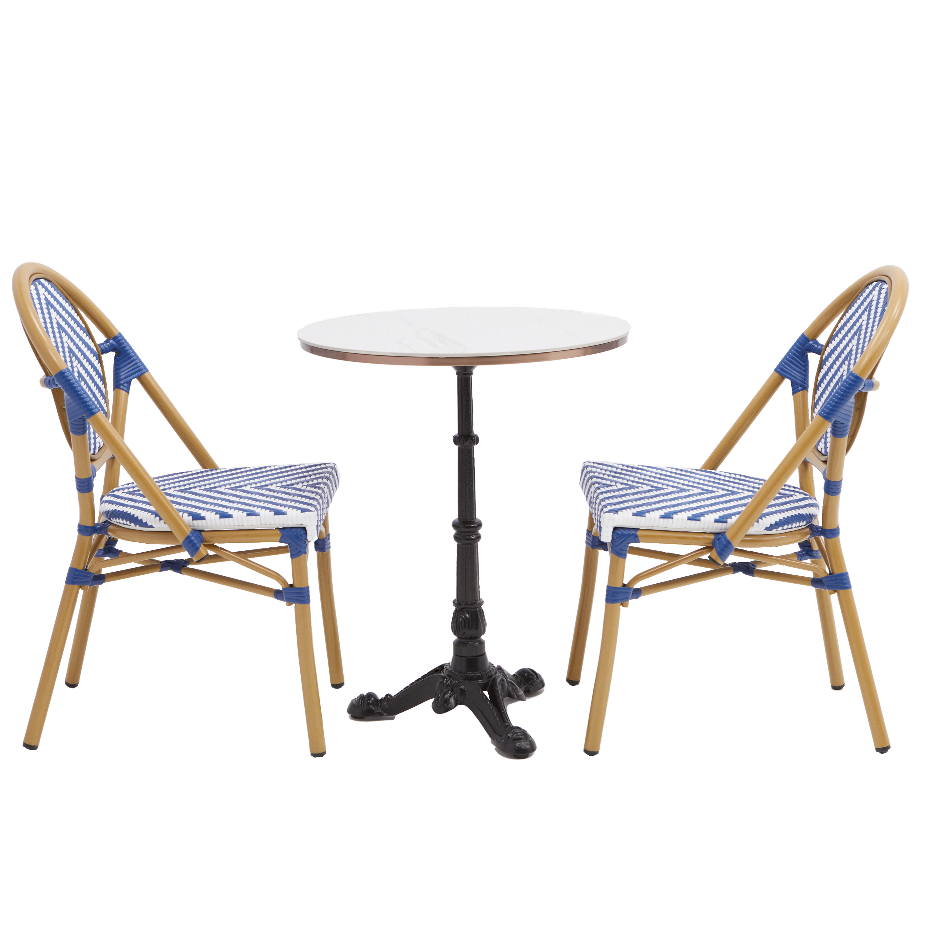 Chaise en aluminium et résine tressée, bleu et blanc Paris NATERIAL - 13