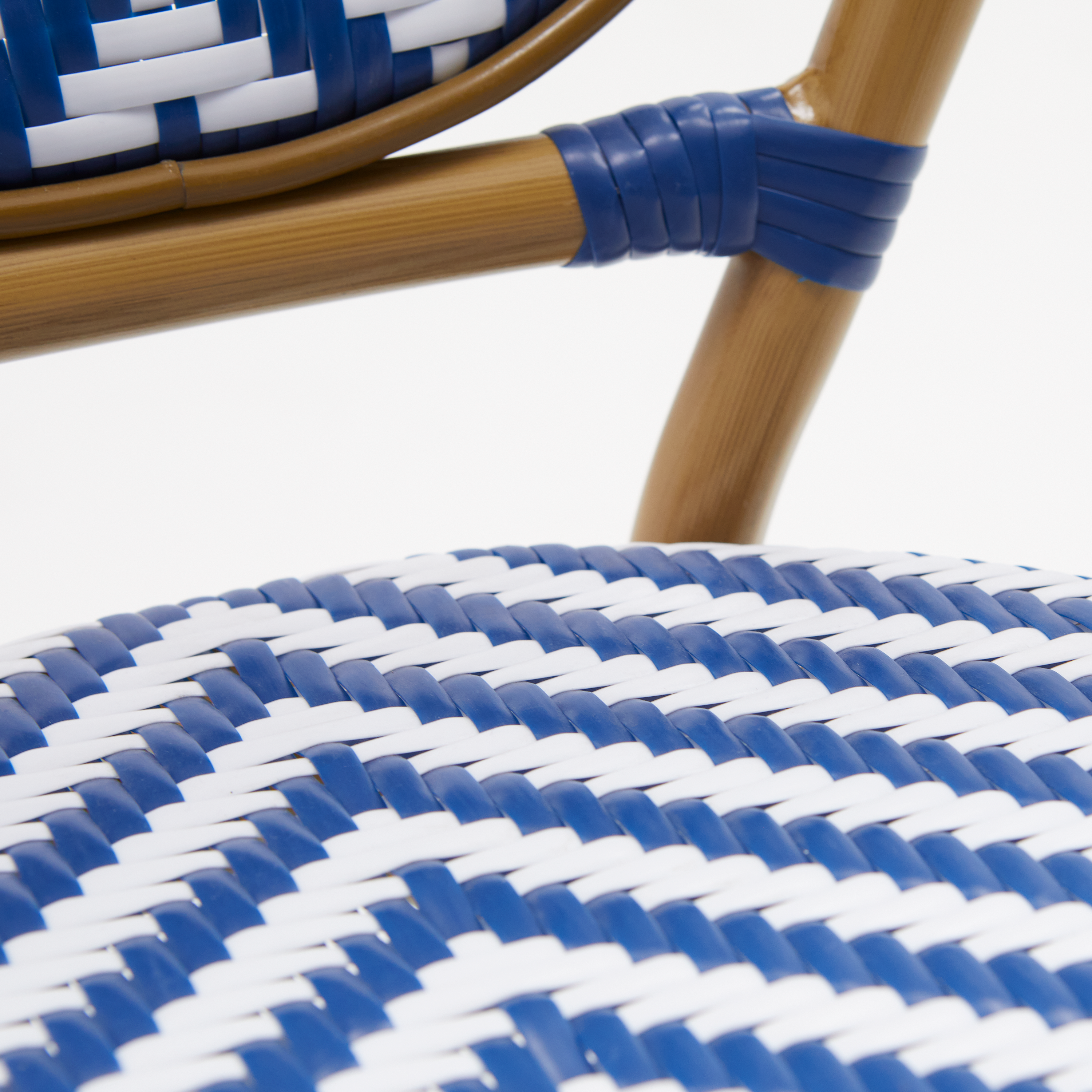 Chaise en aluminium et résine tressée, bleu et blanc Paris NATERIAL - 7