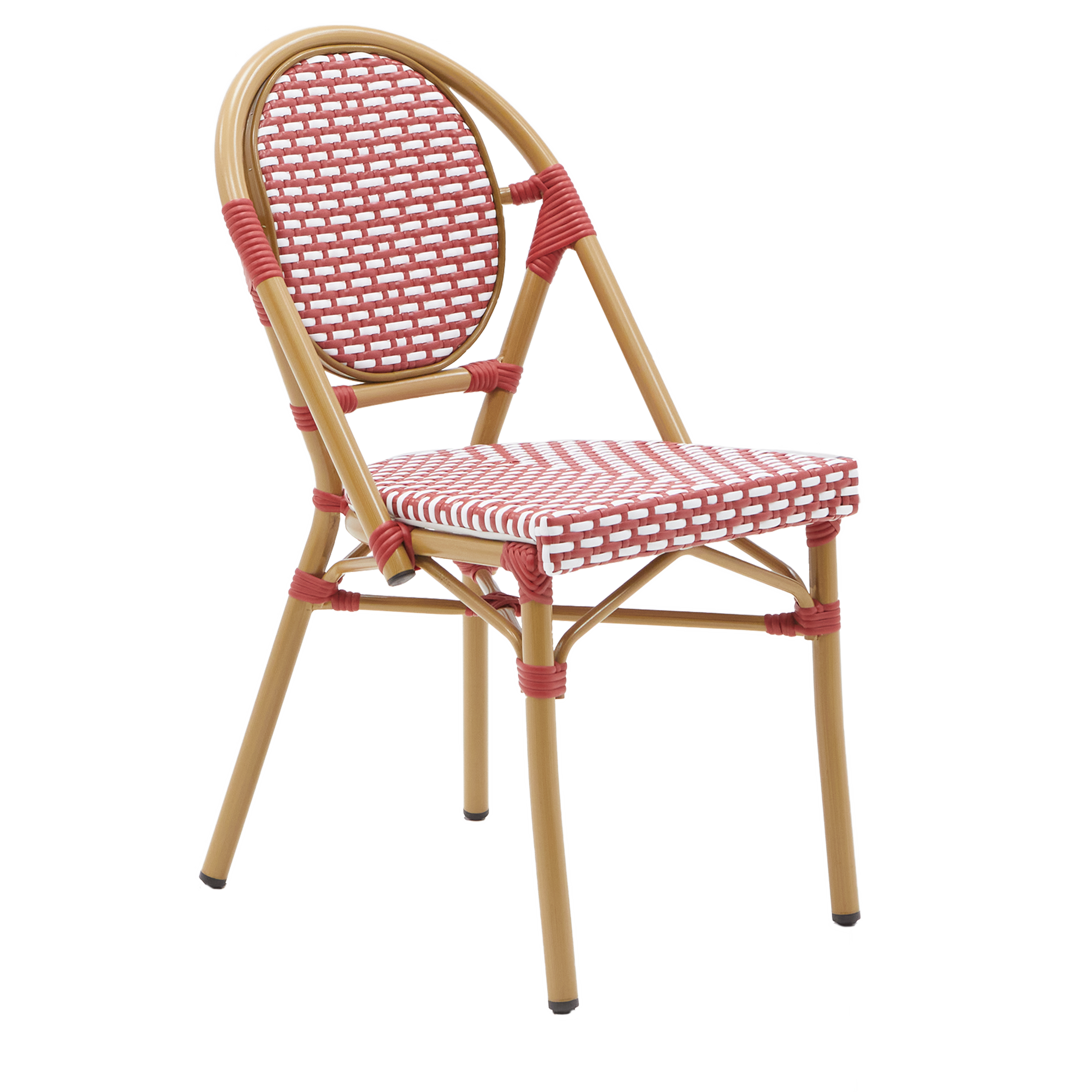 Silla de jardín naterial paris de aluminio blanco/rojo