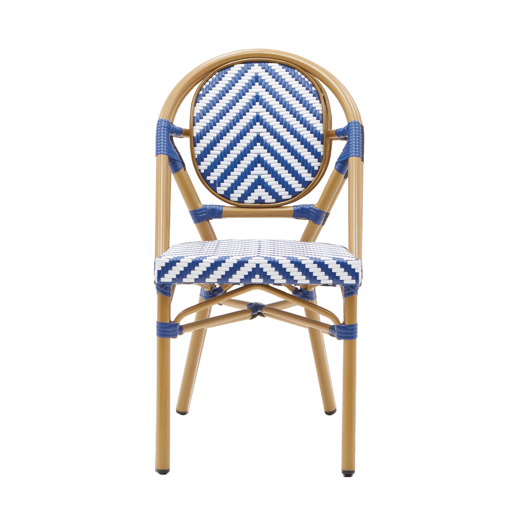 Chaise en aluminium et résine tressée, bleu et blanc Paris NATERIAL - 14