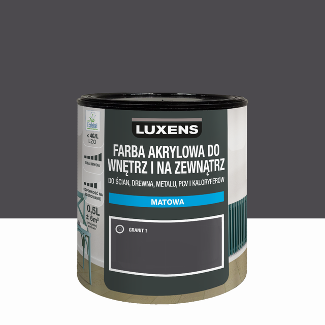 Emalia akrylowa jednowarstowa 0.5 l Granit 1 Matowa Luxens