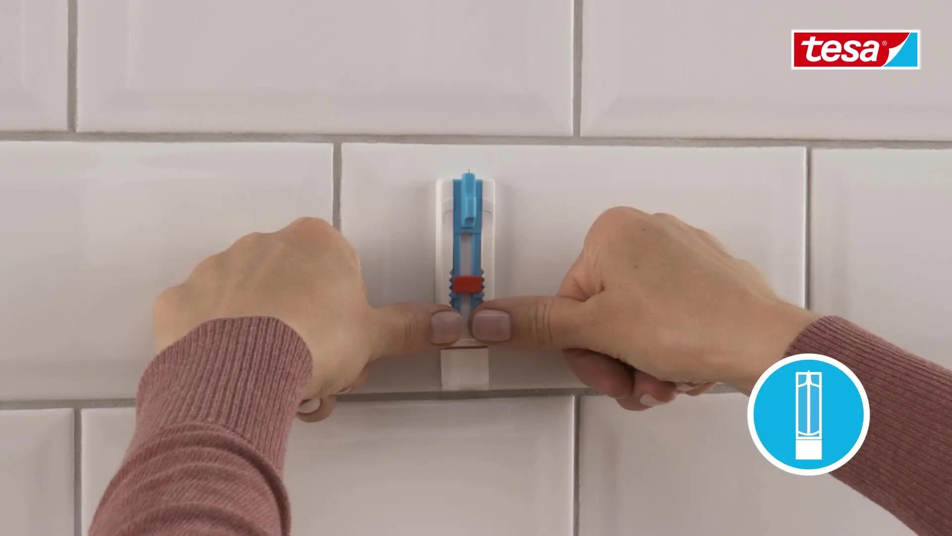 2 Pregos adesivos ajustáveis para azulejo e metal telas 2 kg Tesa Powerstrips - 2