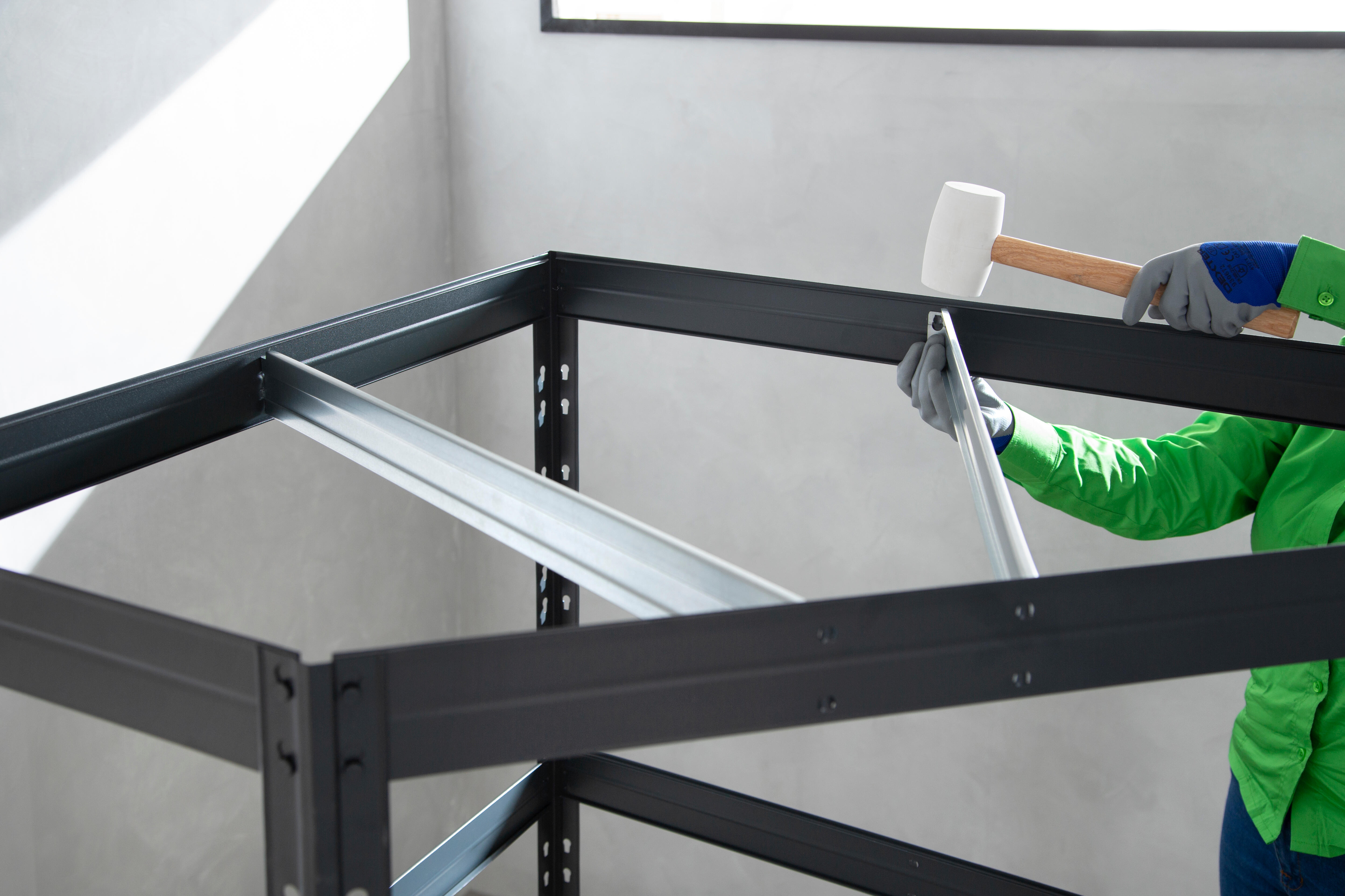 Estante metálica de canto 4 prateleiras madeira 180x90x45 cm 250 kg Ar Shelving - 21