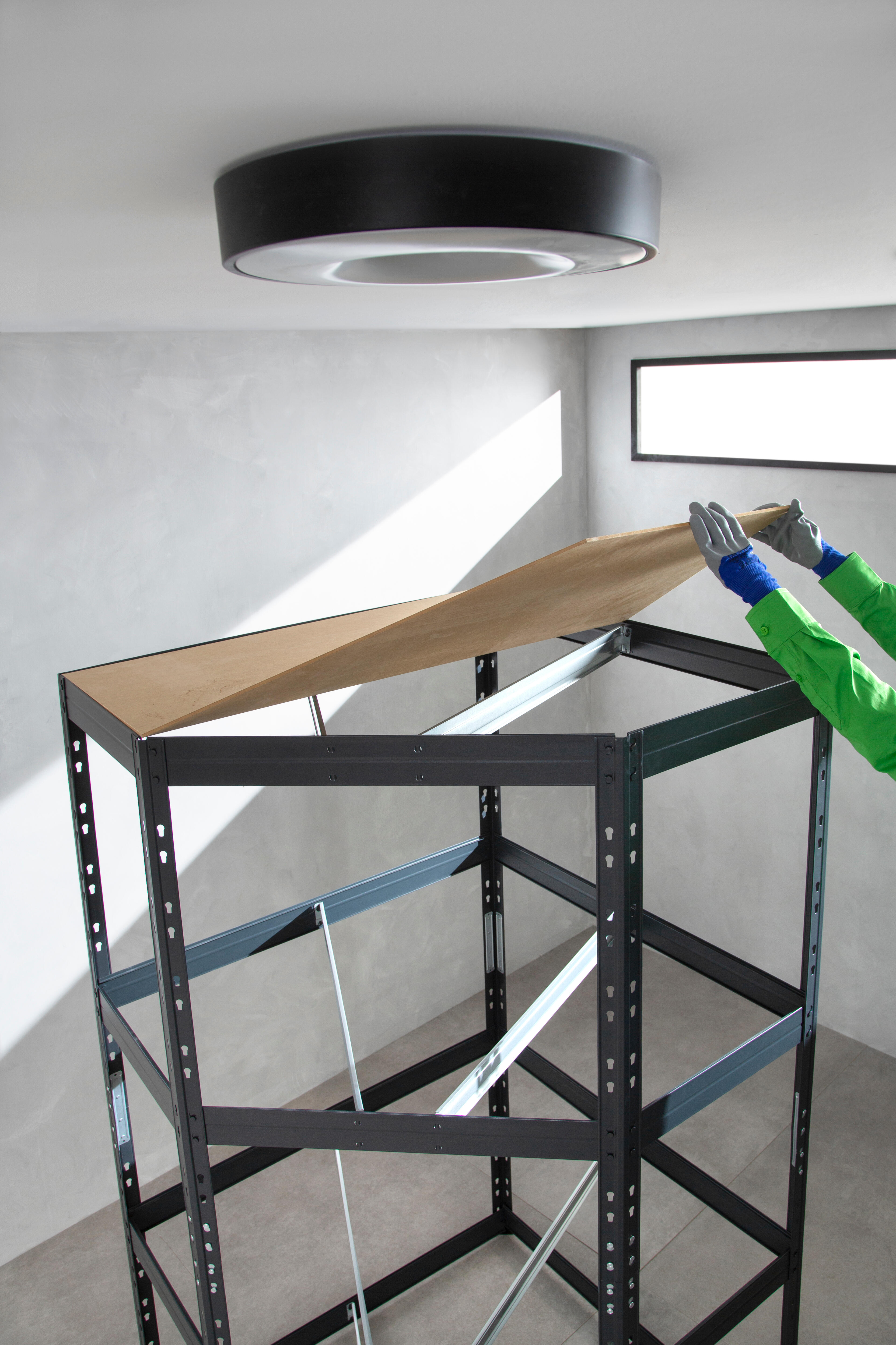 Estante metálica de canto 4 prateleiras madeira 180x90x45 cm 250 kg Ar Shelving - 20