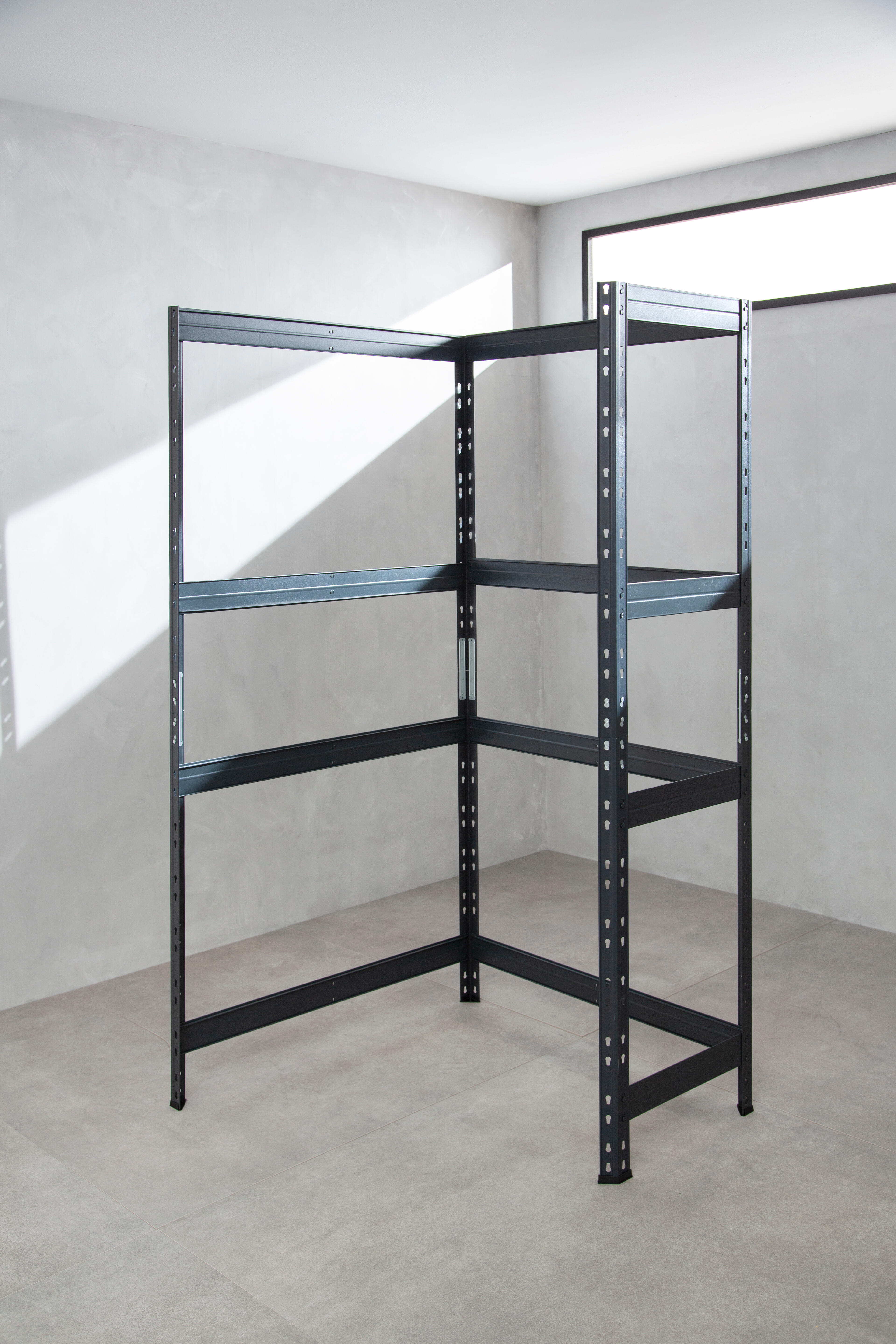 Estante metálica de canto 4 prateleiras madeira 180x90x45 cm 250 kg Ar Shelving - 8