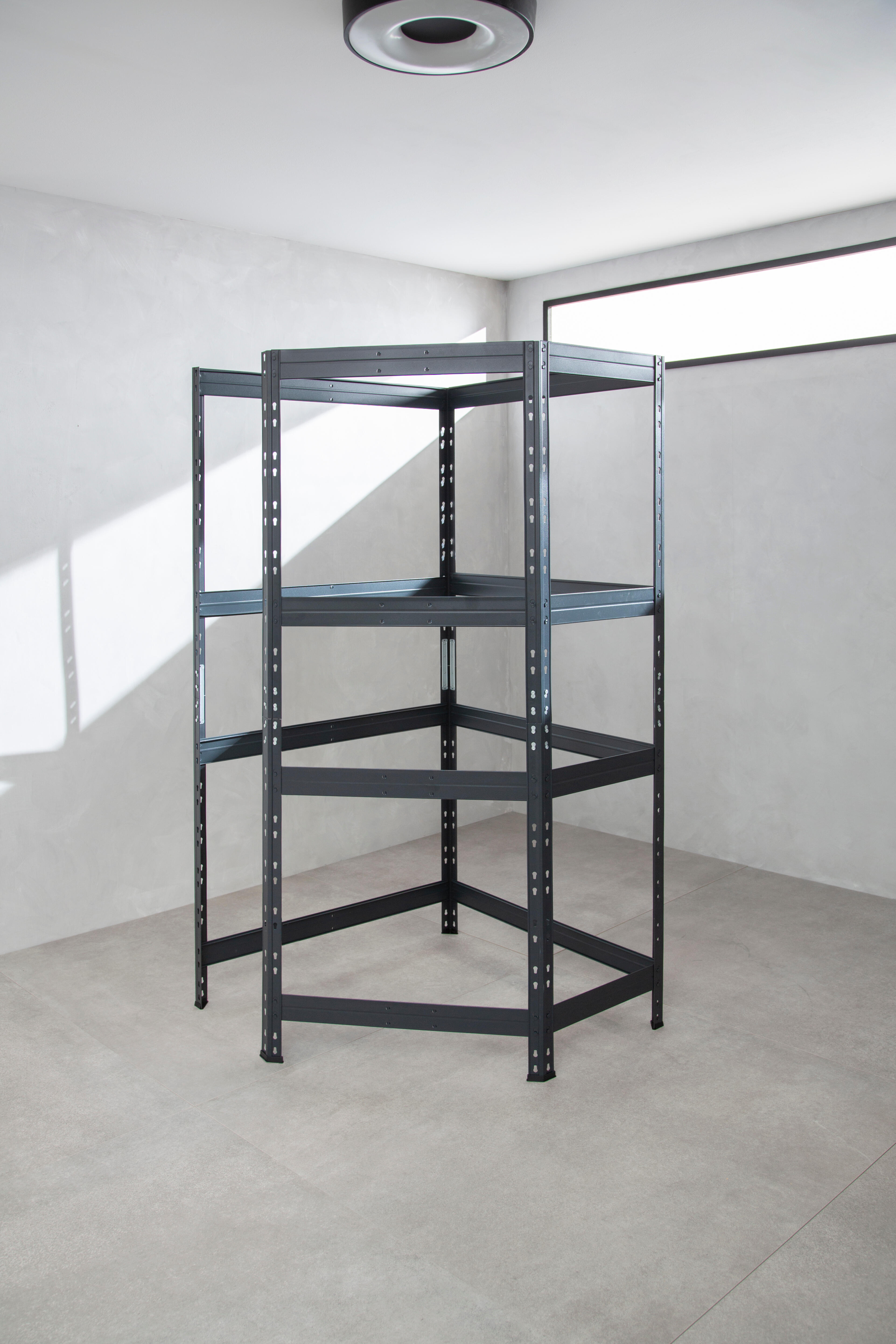 Estante metálica de canto 4 prateleiras madeira 180x90x45 cm 250 kg Ar Shelving - 7