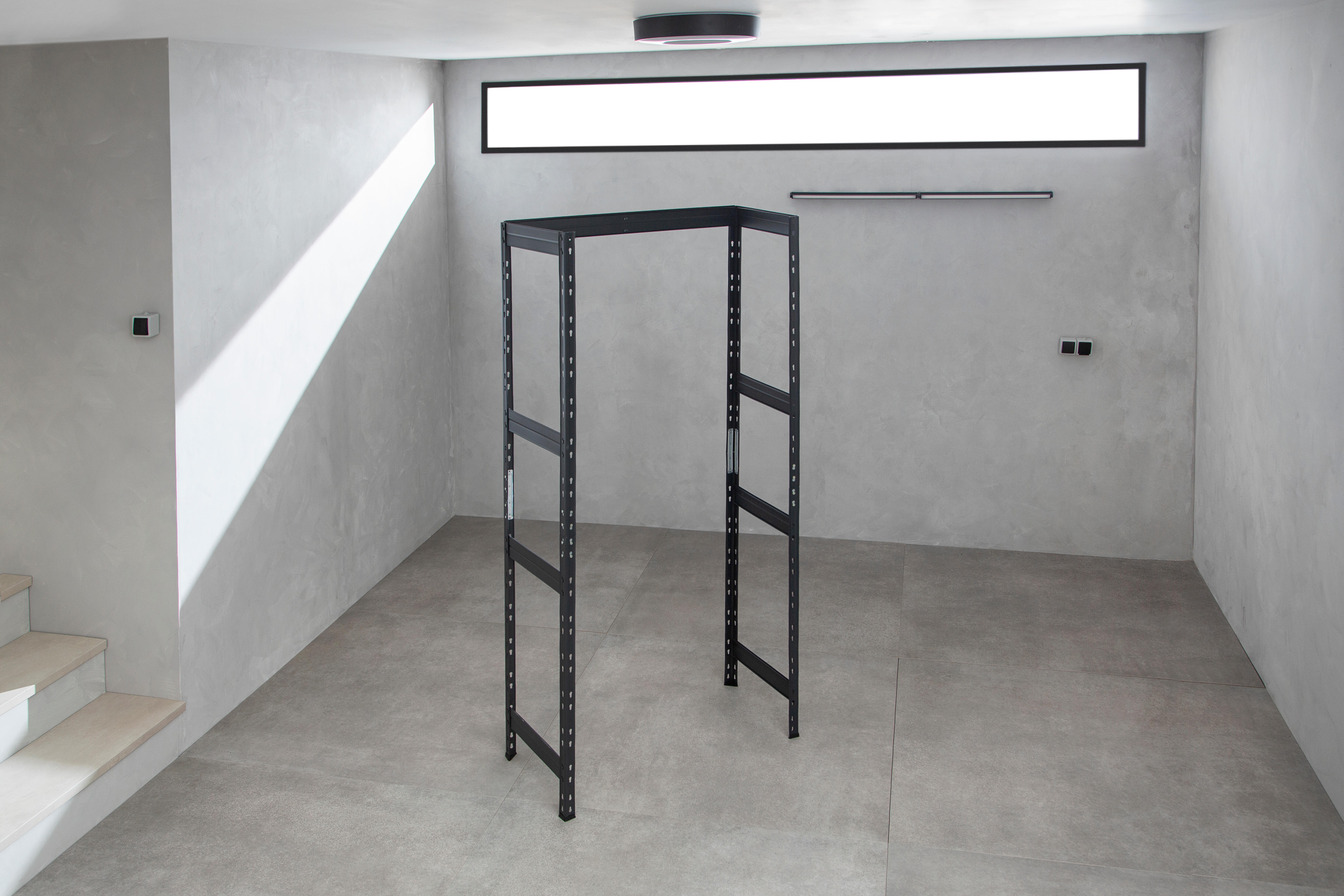 Estante metálica preto 4 prateleiras MDF 90x45x180 cm 360 kg Ar Shelving - 14
