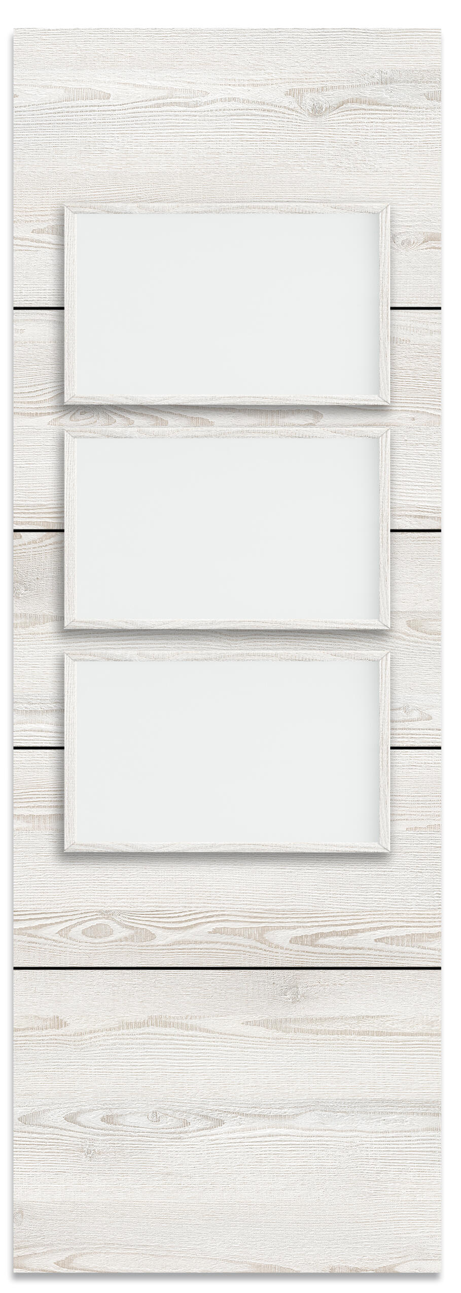 Puerta de interior corredera con cristal maciza melamina Line Berna blanco anchura 82,5cm - 3