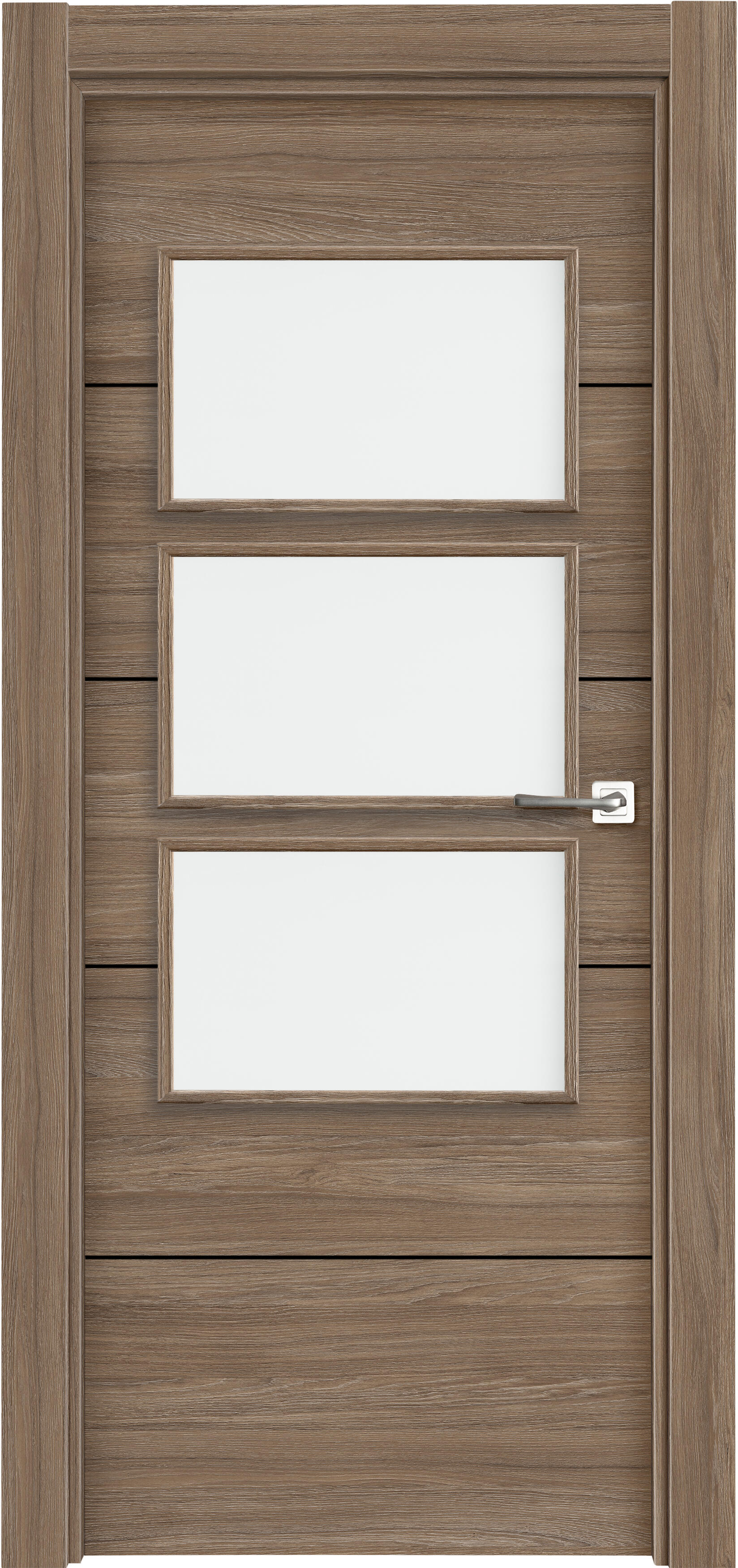 Puerta interior abatible berna coffe nogal apertura izquierda con cristal 82.5cm