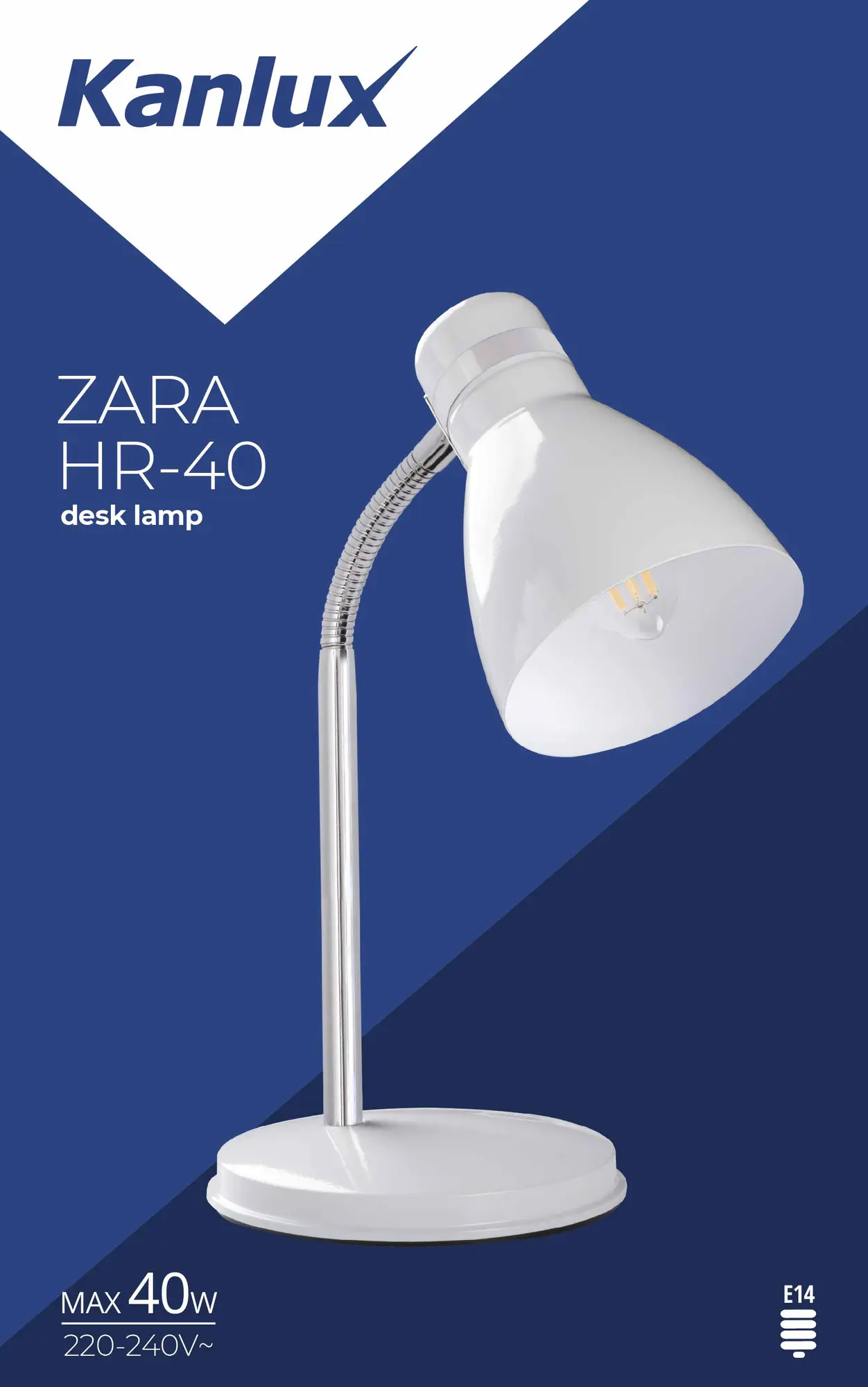 Lampka biurkowa Zara biała E14 Kanlux - 4