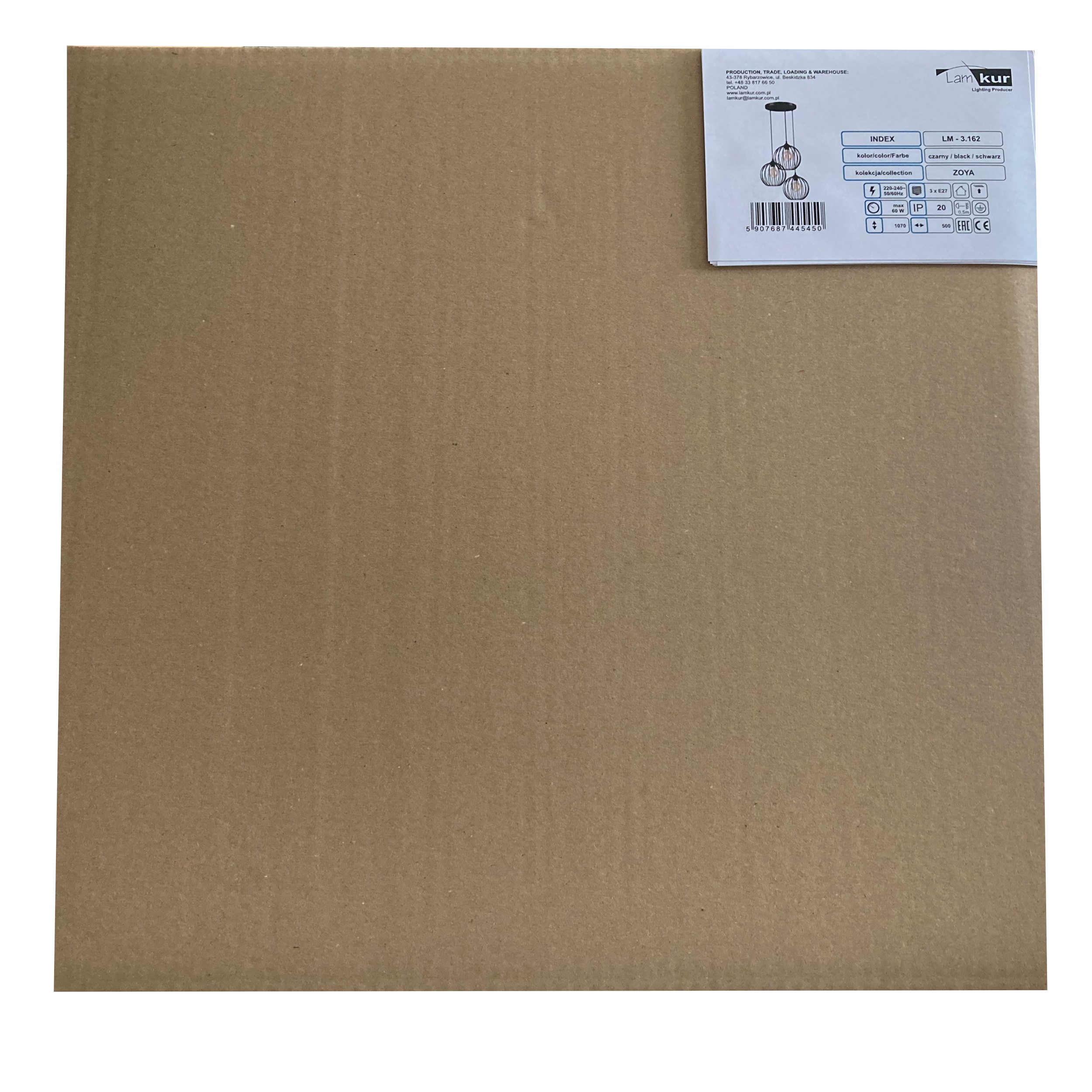 Lampa wisząca Zoya czarna 3 x E27 Lamkur - 7
