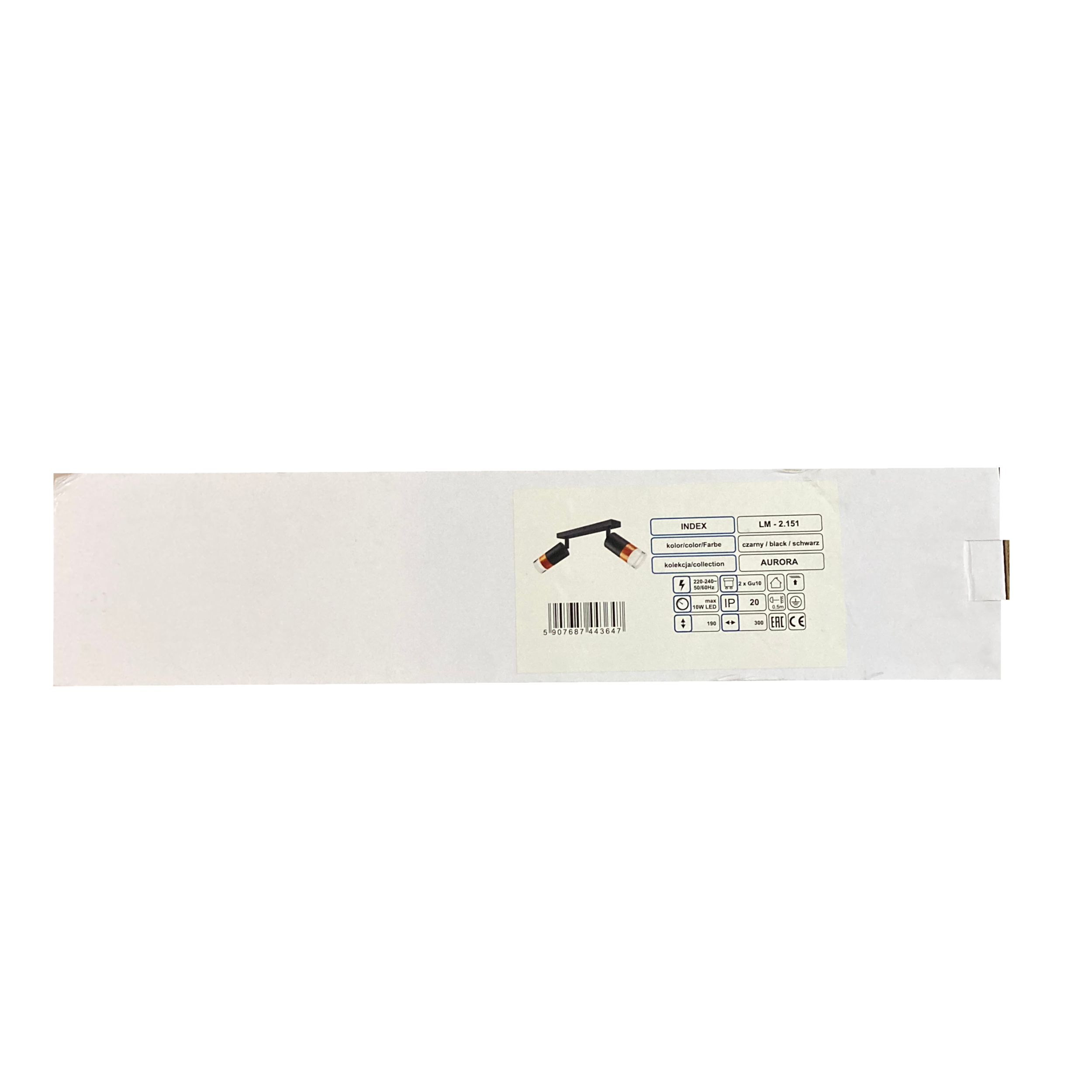 Listwa reflektorowa Aurora czarna 2 x GU10 Lamkur - 7