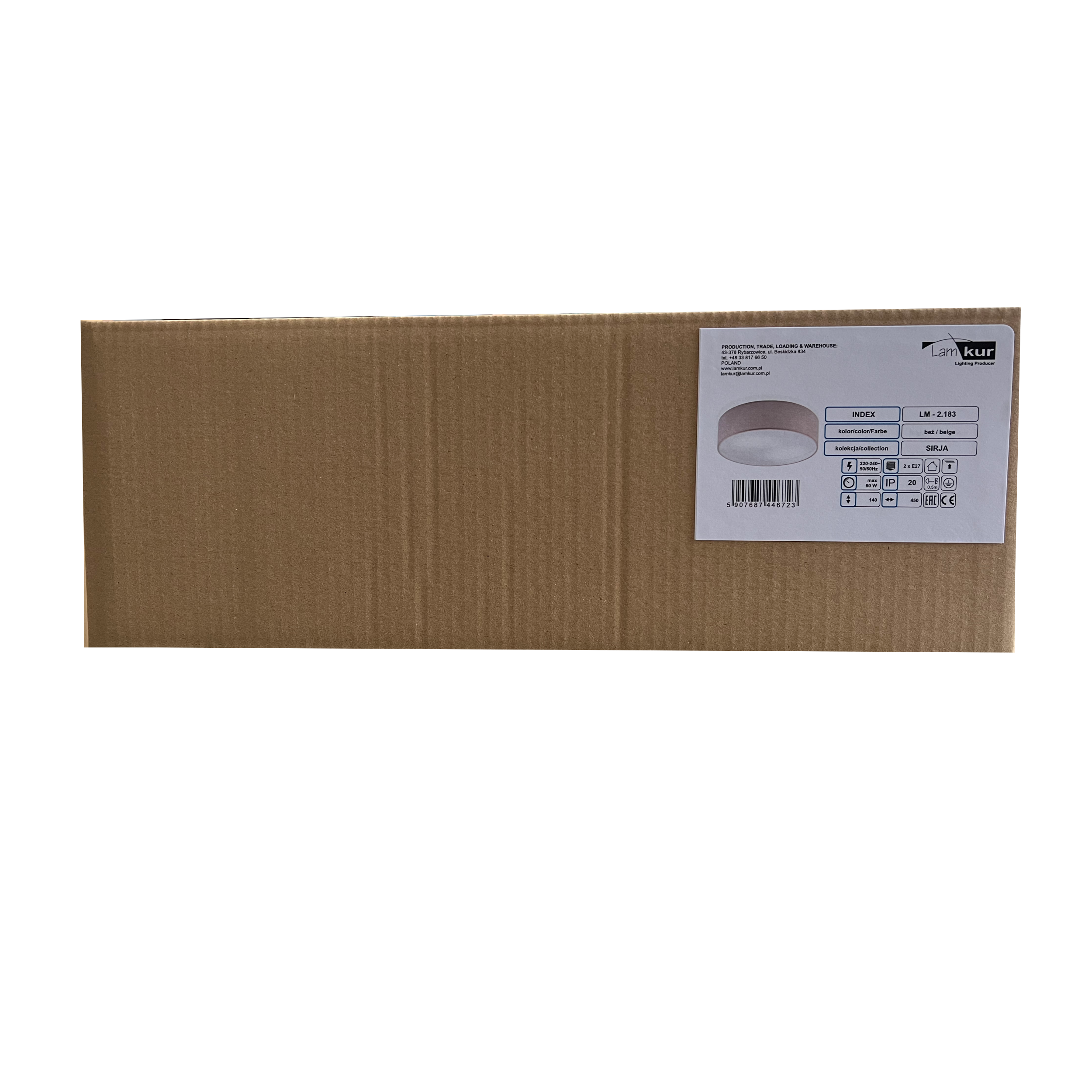 Plafon Sirja beżowy 2 x E27 szer. 45 cm Lamkur - 8