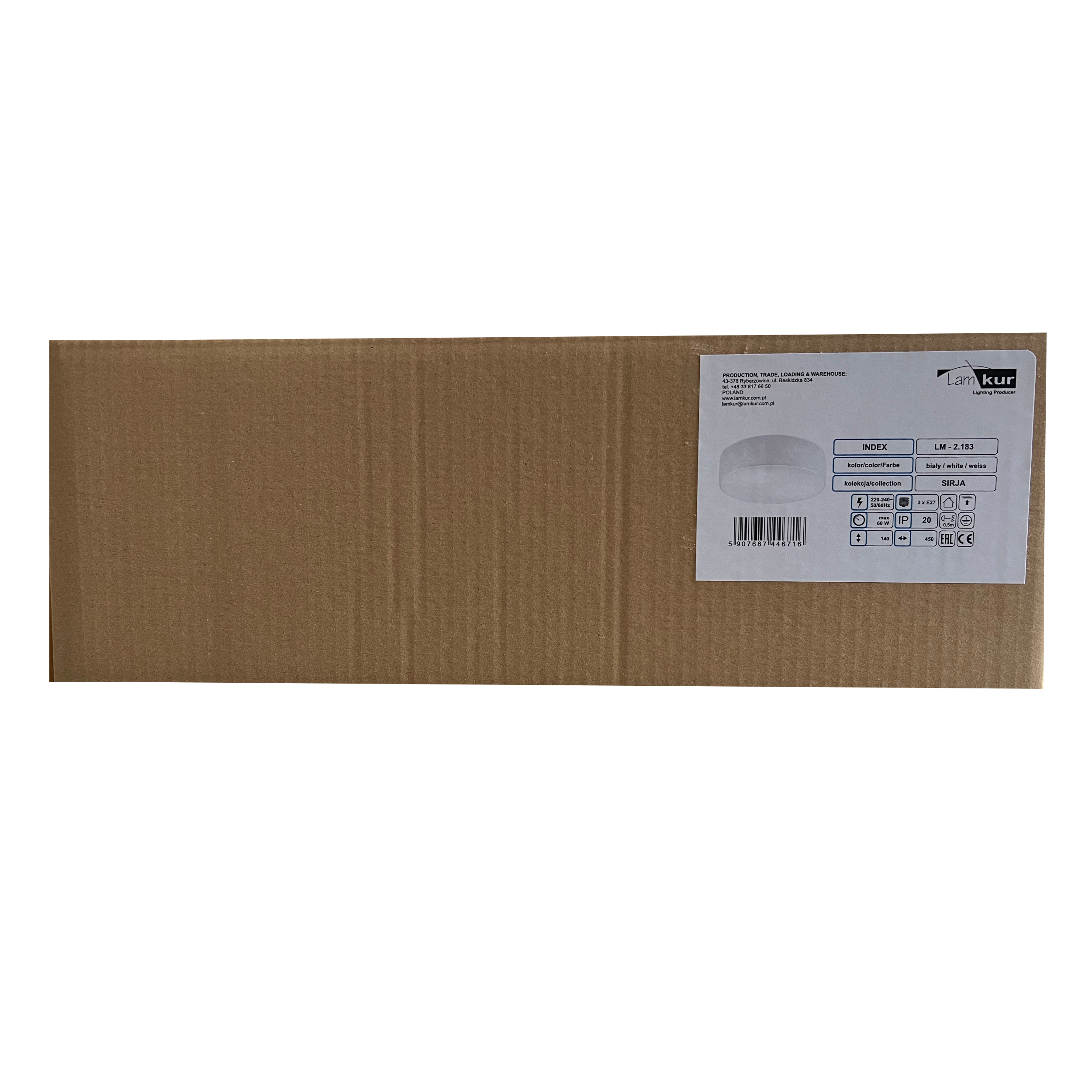 Plafon Sirja biały 2 x E27 szer. 45 cm Lamkur - 10