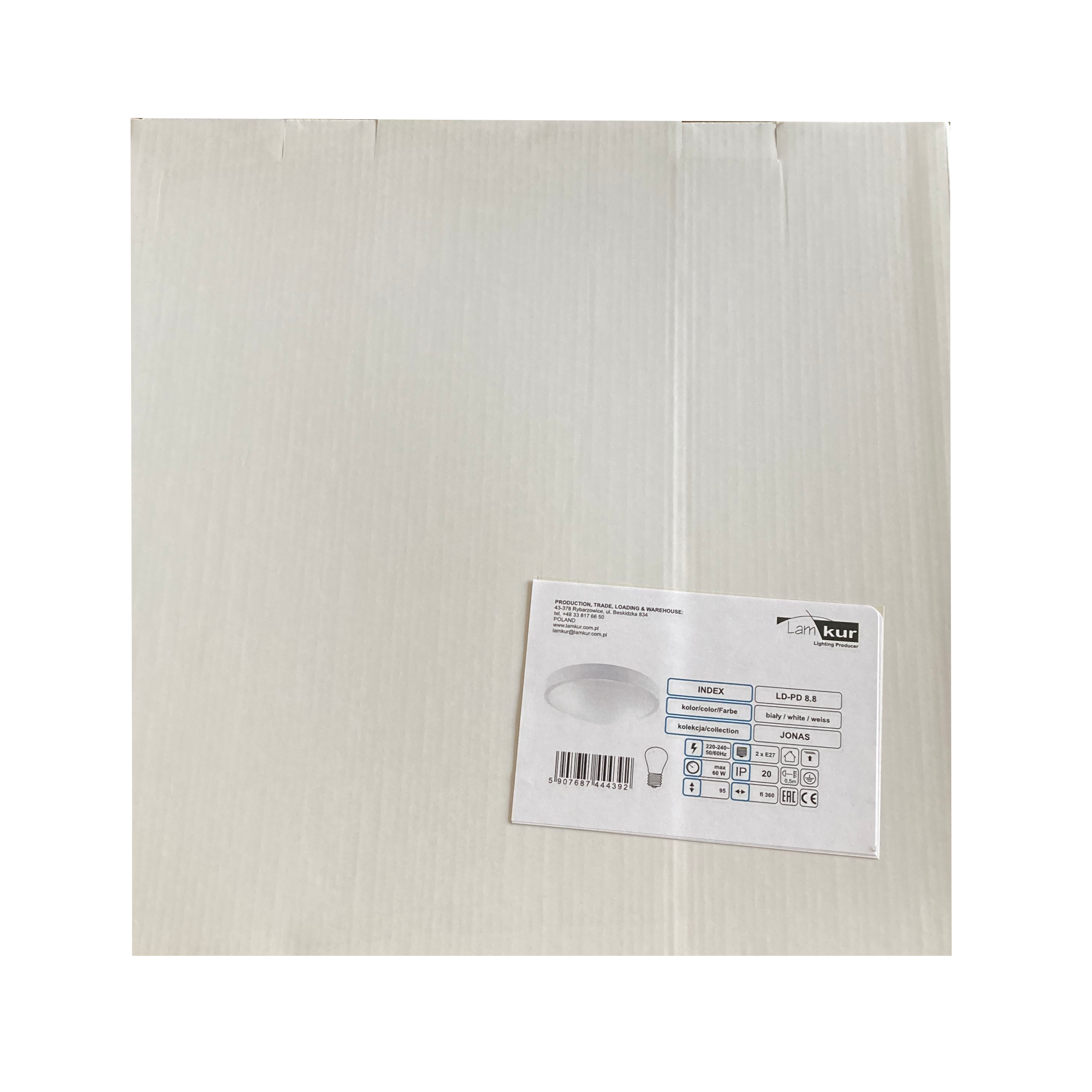 Plafon Jonas biały 2 x E27 szer. 36 cm Lamkur - 7