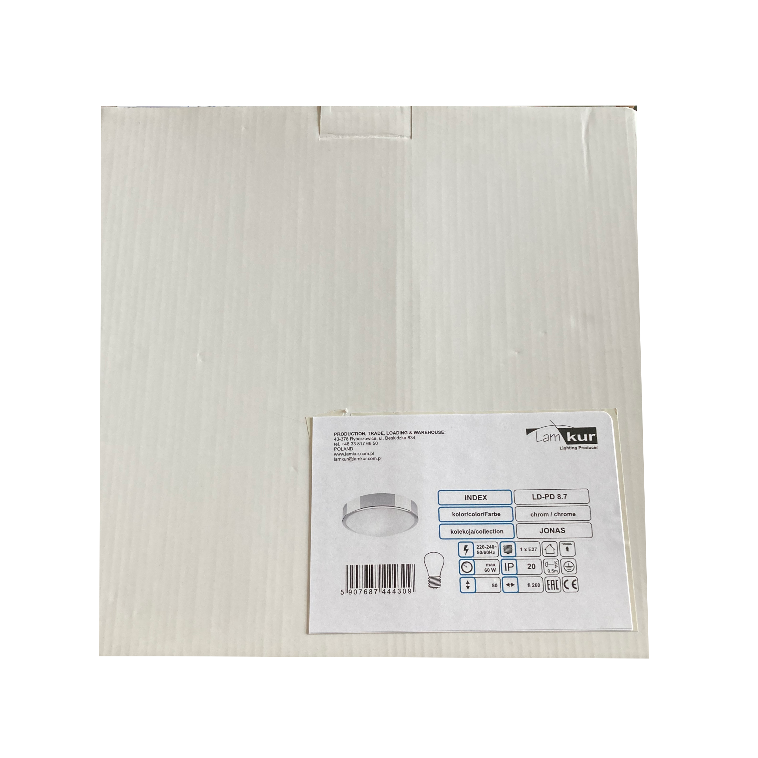 Plafon Jonas chrom E27 szer. 26 cm Lamkur - 8