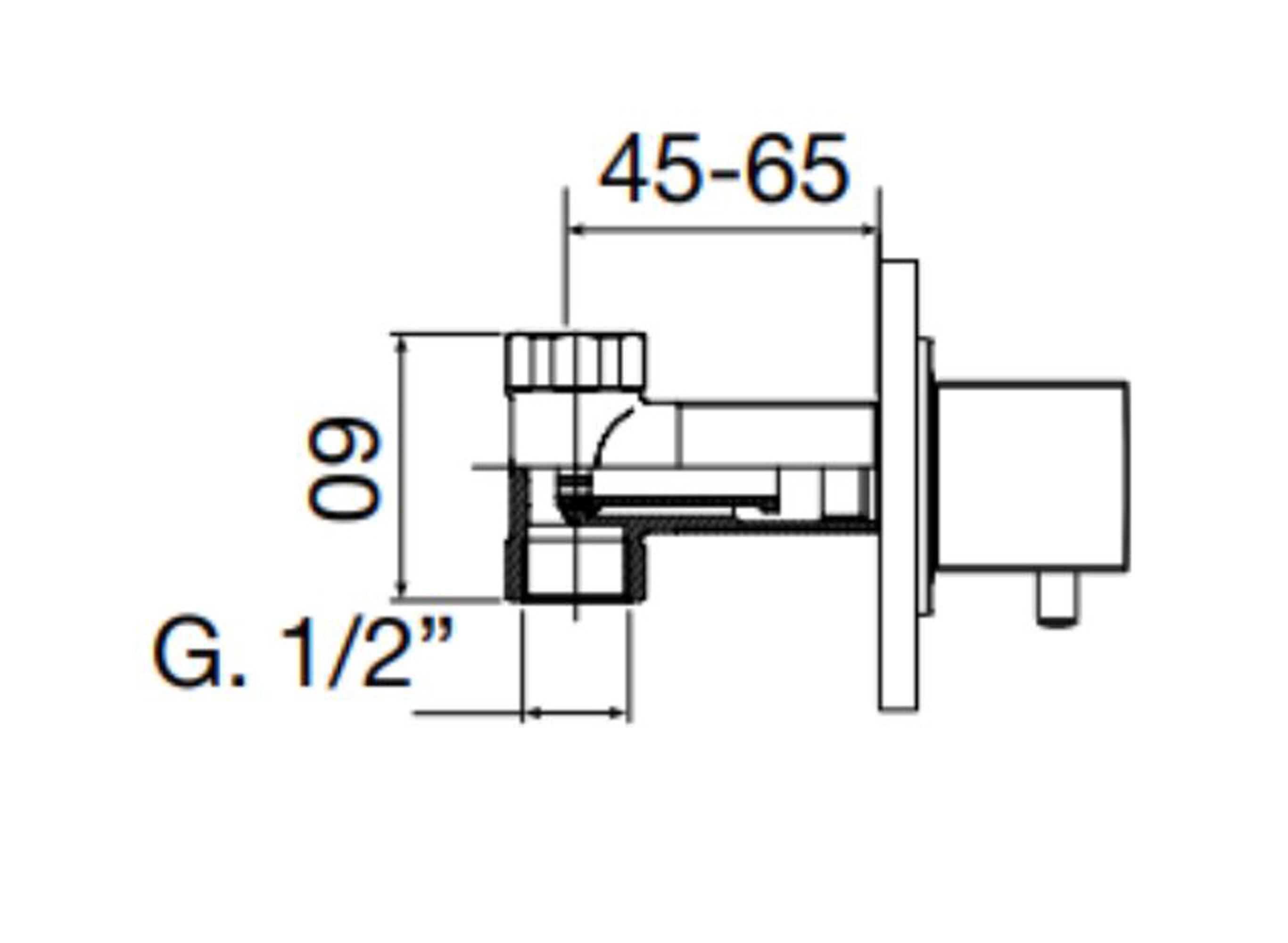 Llave de paso empotrar 1/2