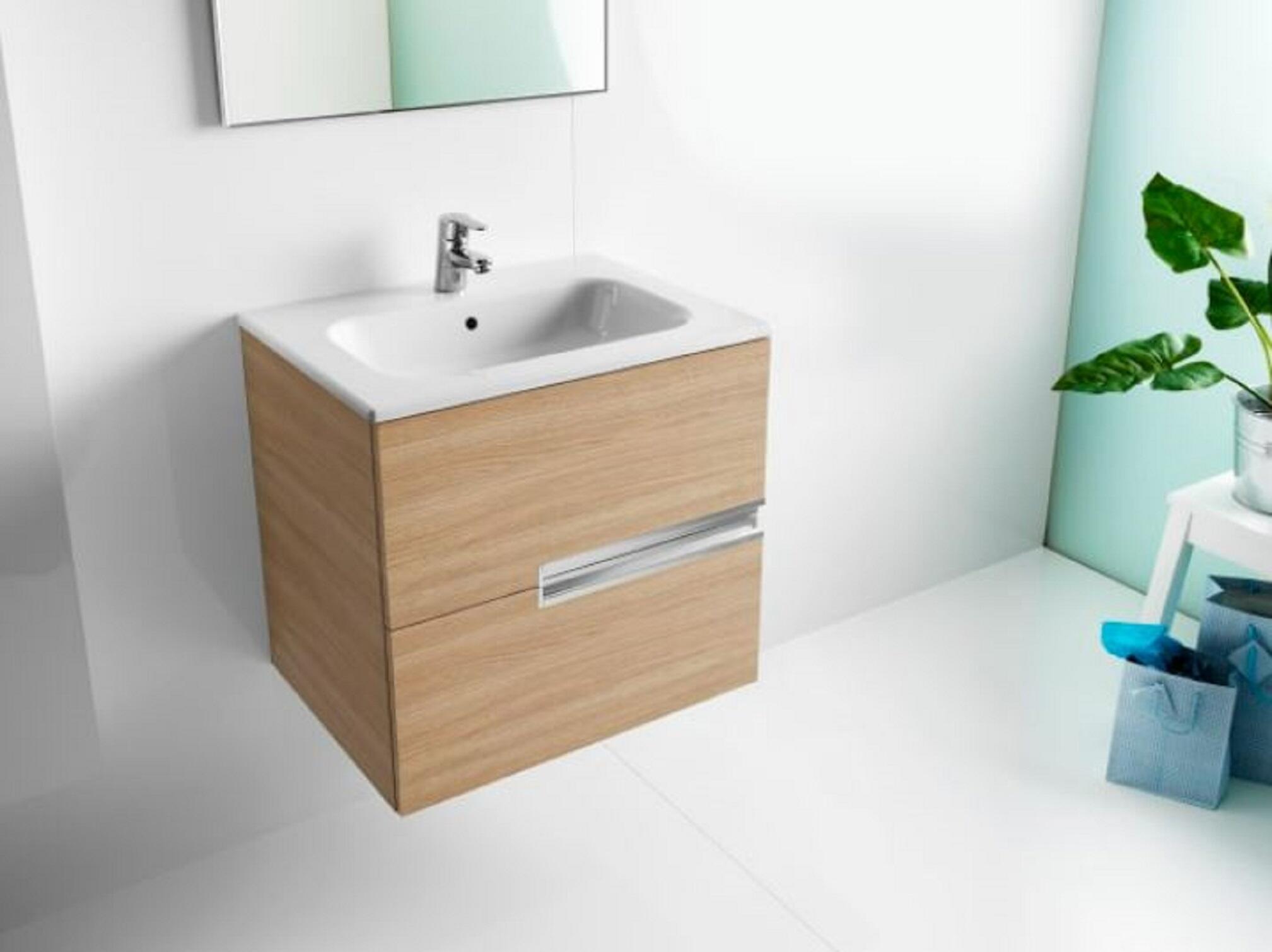 Mueble de baño con lavabo Victoria-N roble mate 80x46 cm Leroy