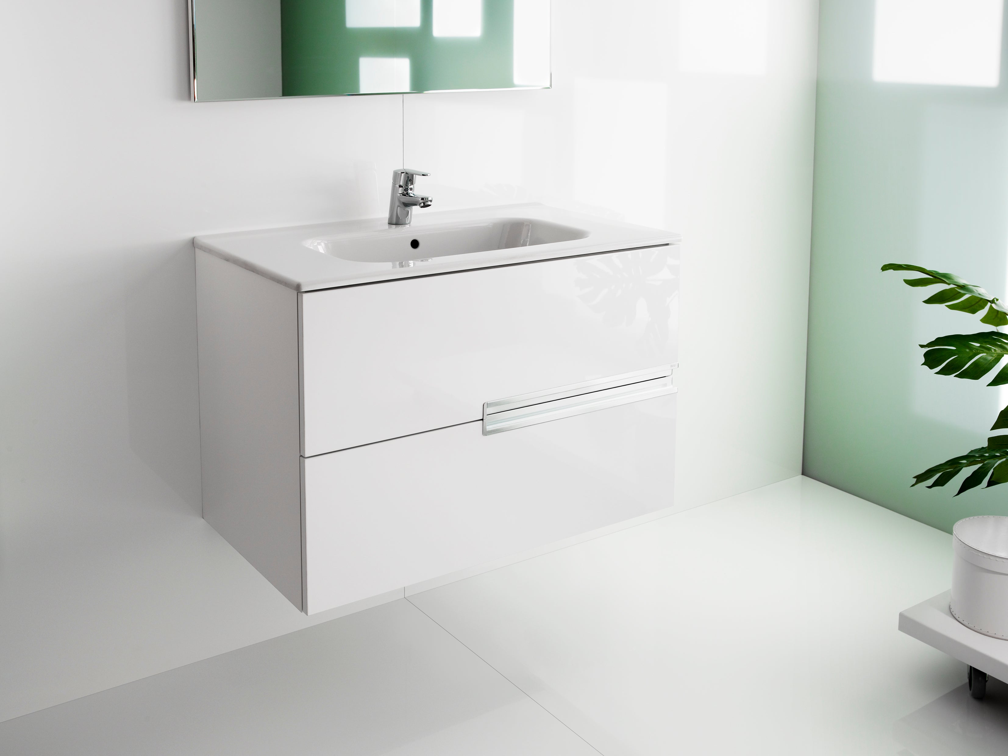 Mueble de bano con lavabo Victoria N ROCA blanco brillante 80x46 cm Leroy Merlin