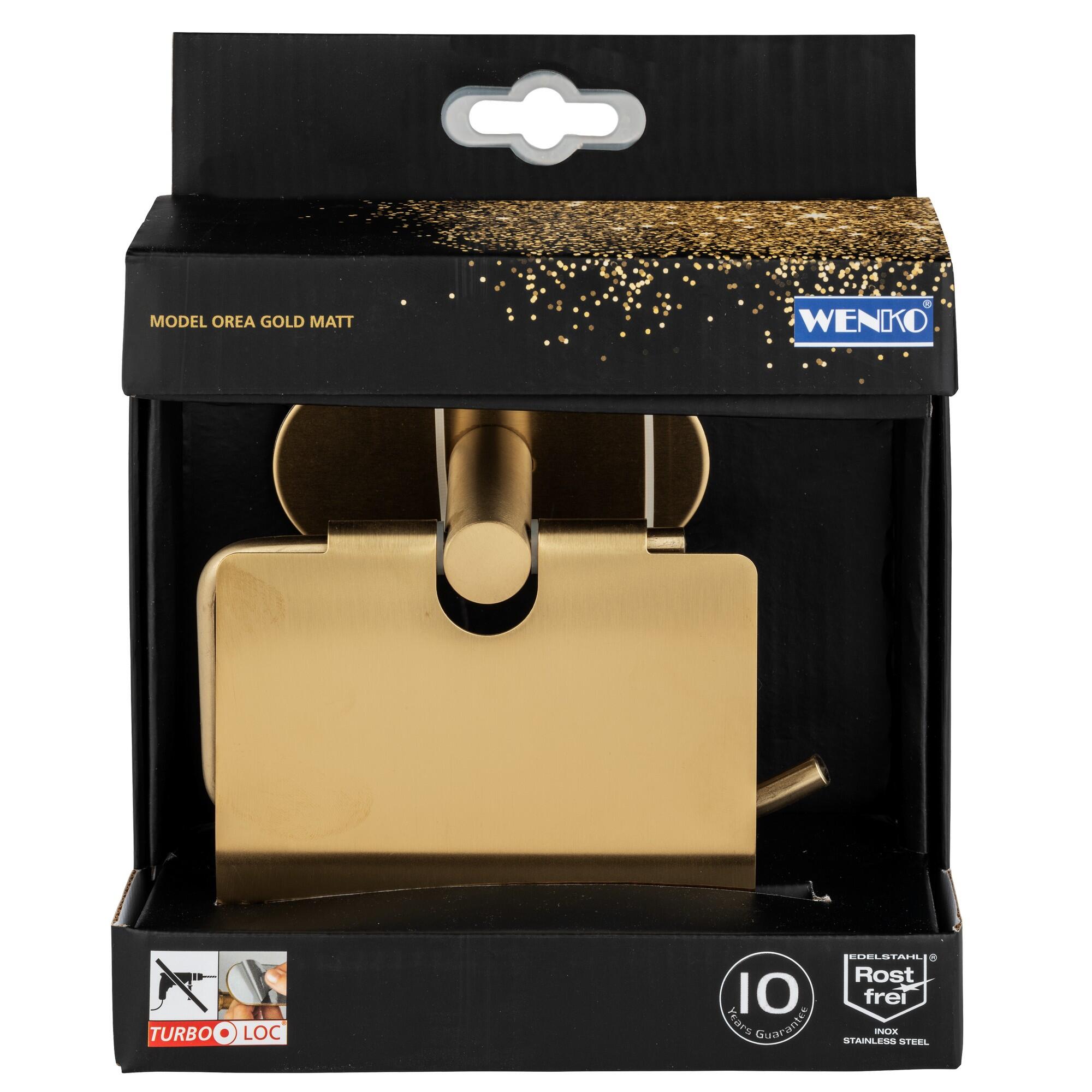 Porta-rolos turbo com tampa dourado mate Orea - 8