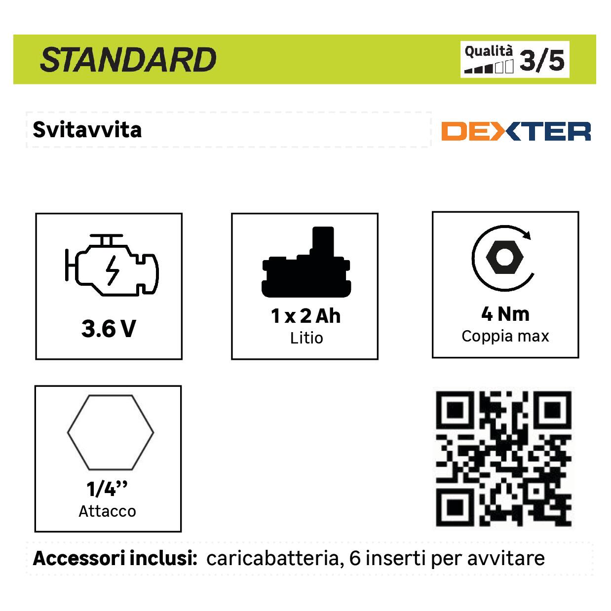 Avvitatore a batteria DEXTER SD2.51 3.6V 2Ah, 1 batteria - 11
