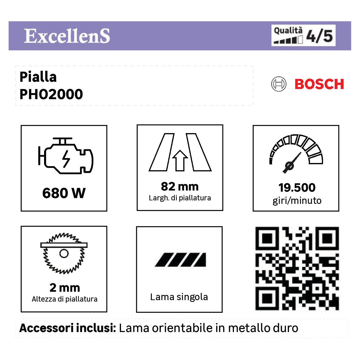 Pialla BOSCH PHO 2000 680 W 82 mm 19500 giri/min - 4