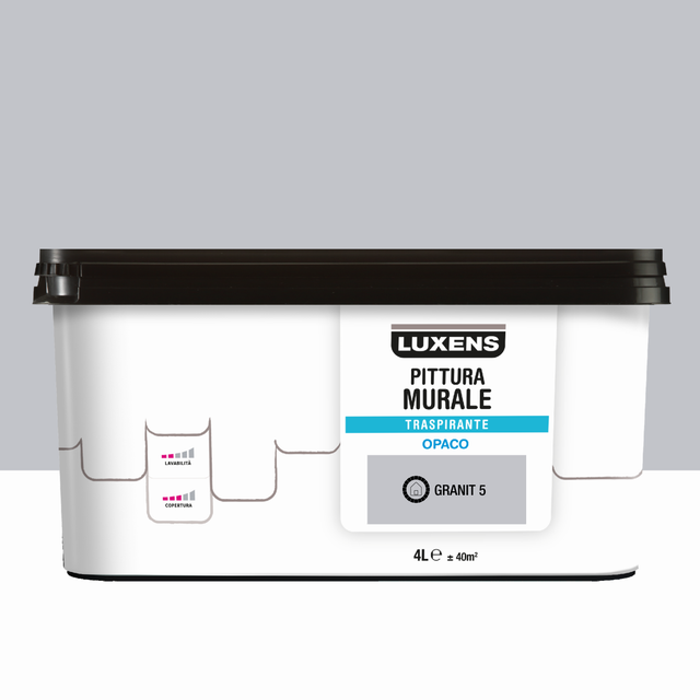 Pittura per interni traspirante, LUXENS grigio granit 5 opaco, 4 L