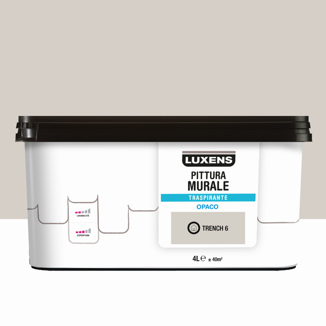Pittura per interni traspirante, LUXENS beige trench 6 opaco, 4 L