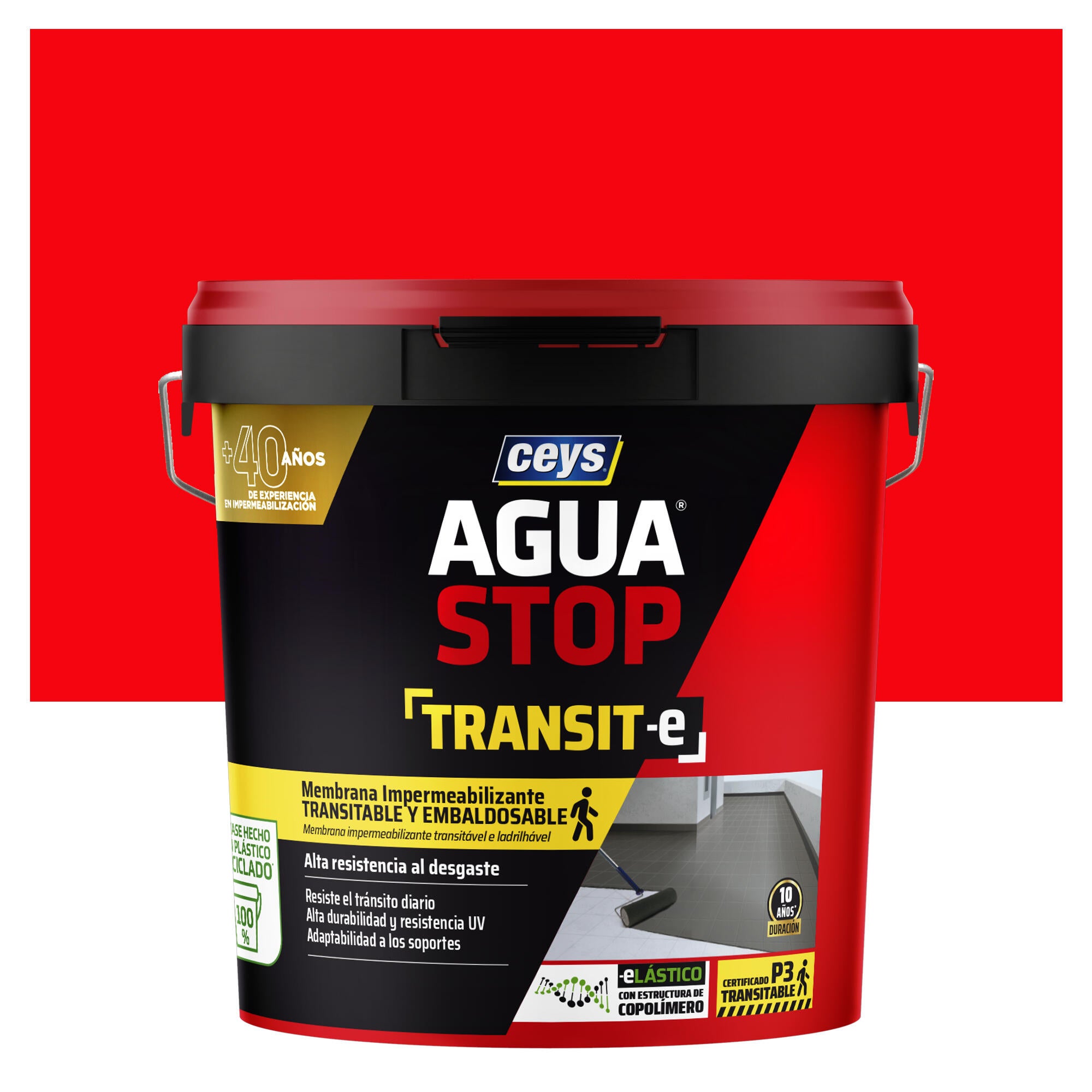 Impermeabilizante exterior vermelho 20kg Aguastop Transit - 2