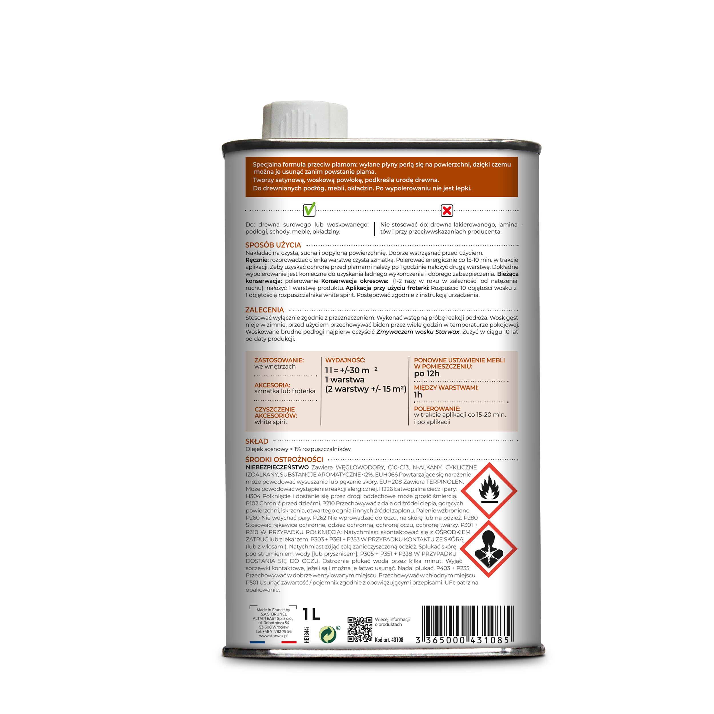 Żel woskowy STARLON 1 l Bezbarwny STARWAX - 2