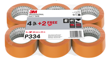 Lot adhésifs 4 + 2 gratuits Toile orange 6x 48mm x 25M