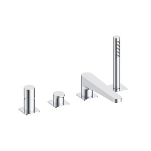 Rubinetto Miscelatore Per Vasca Da Bagno - Grigio Silver, Lega Metallica, 12x18x16cm - Foto 2