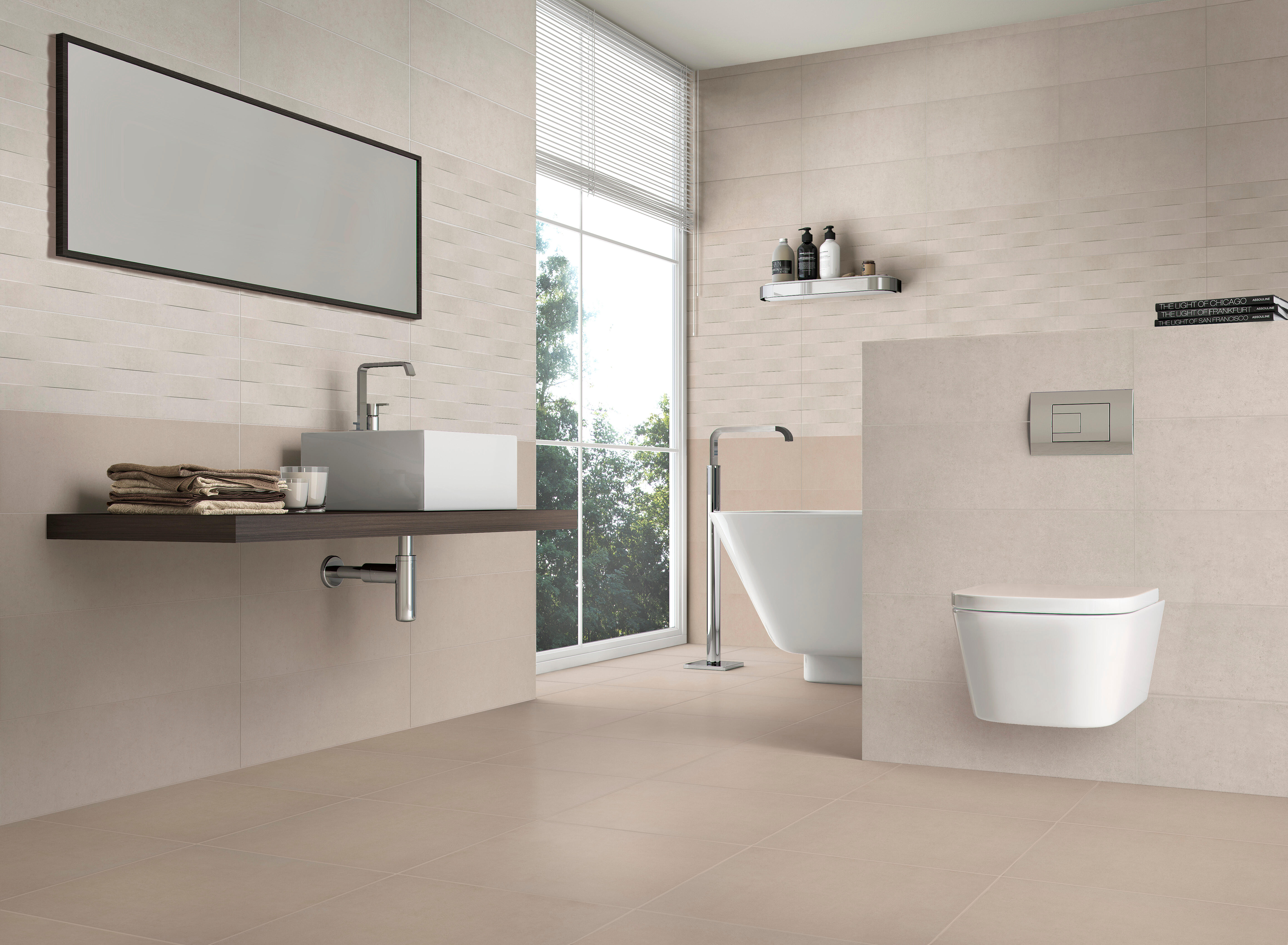 Azulejo cerámico premium efecto cemento marron 20x60 cm