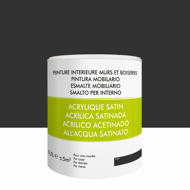 Esmalte interior color black satinado 500ml para mobiliario