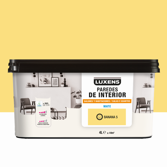 Tinta de interior decorativa LUXENS MATE 4L BANANA 5