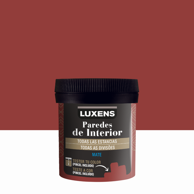 Tester de pintura ultralavable LUXENS color cocktail 1 mate 75ml para paredes y techos
