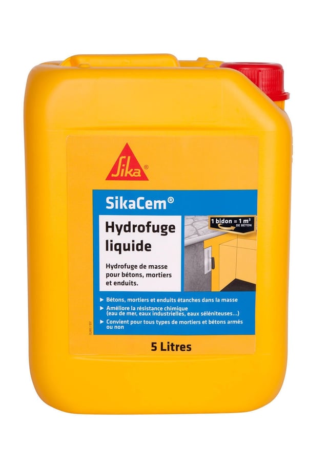 Hydrofuge pour mortier SIKA 5 l blanc