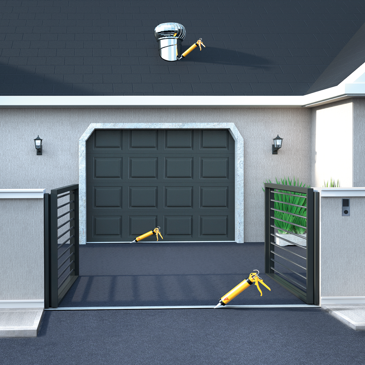 Mastic colle bitume SIKASEAL 164 noir SIKA 300 ml - 2