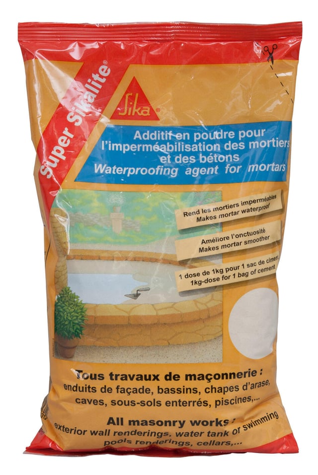Hydrofuge pour mortier SIKA Super sikalite 1 l blanc