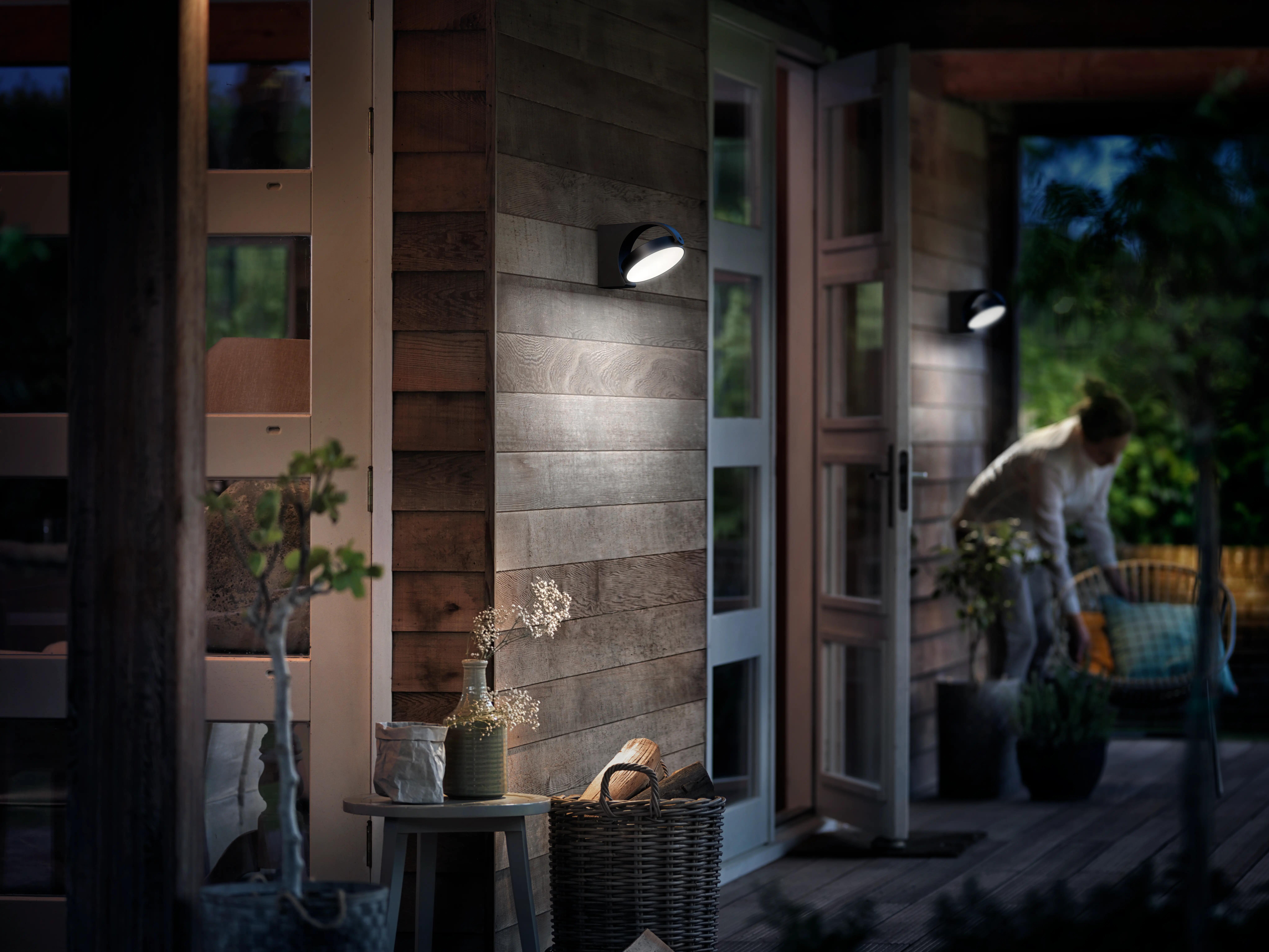Aplique exterior led philips negro 7w blanco neutro