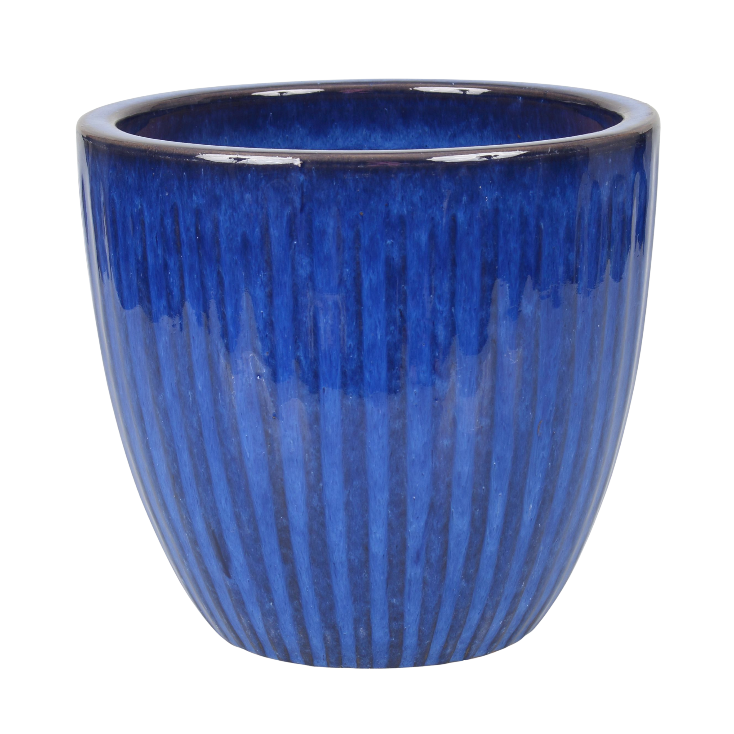 Donica szkliwiona 4377 śr.36cm niebieska Cermax