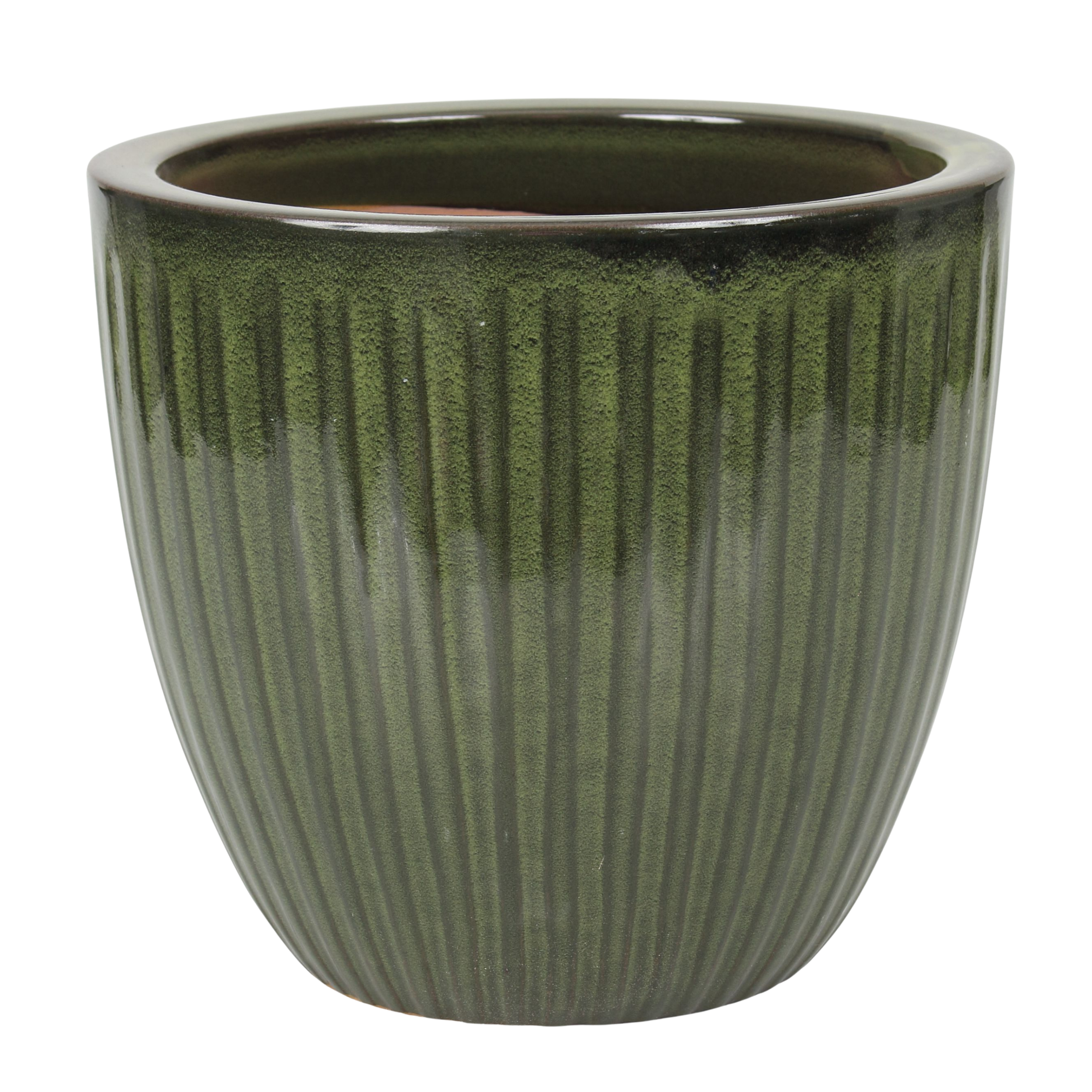 Donica szkliwiona 4377 śr.36cm zielona Cermax