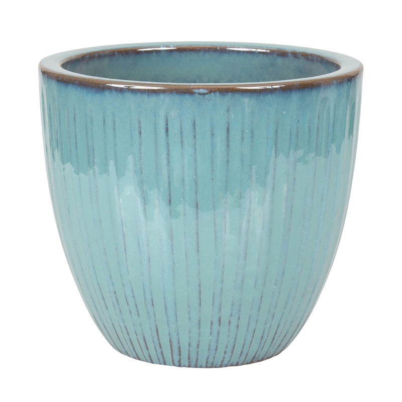 Donica szkliwiona 4377 śr.36cm jasna niebieska Cermax