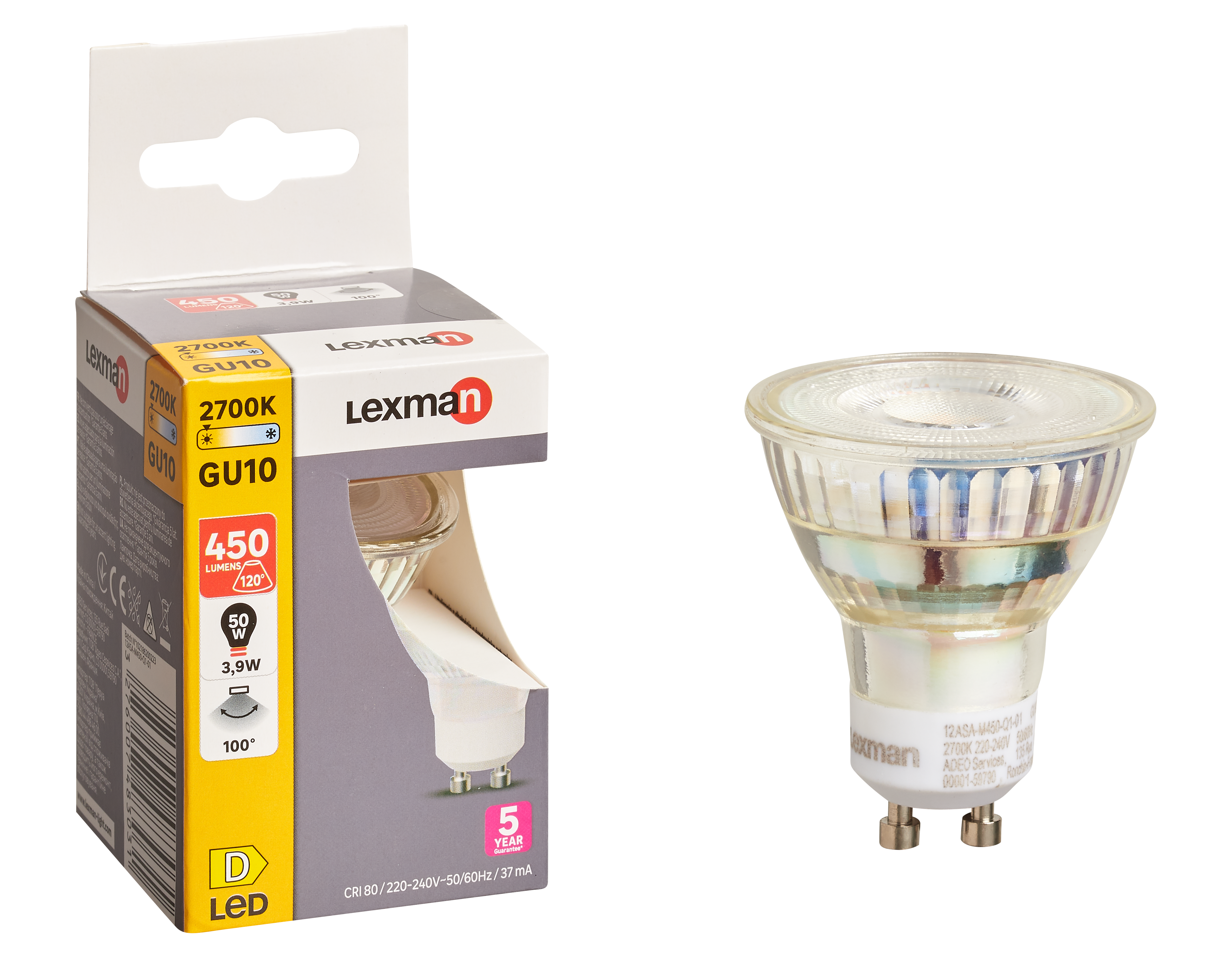Żarówka LED GU10 3,9 W 450 lm Ciepła biel Lexman - 5
