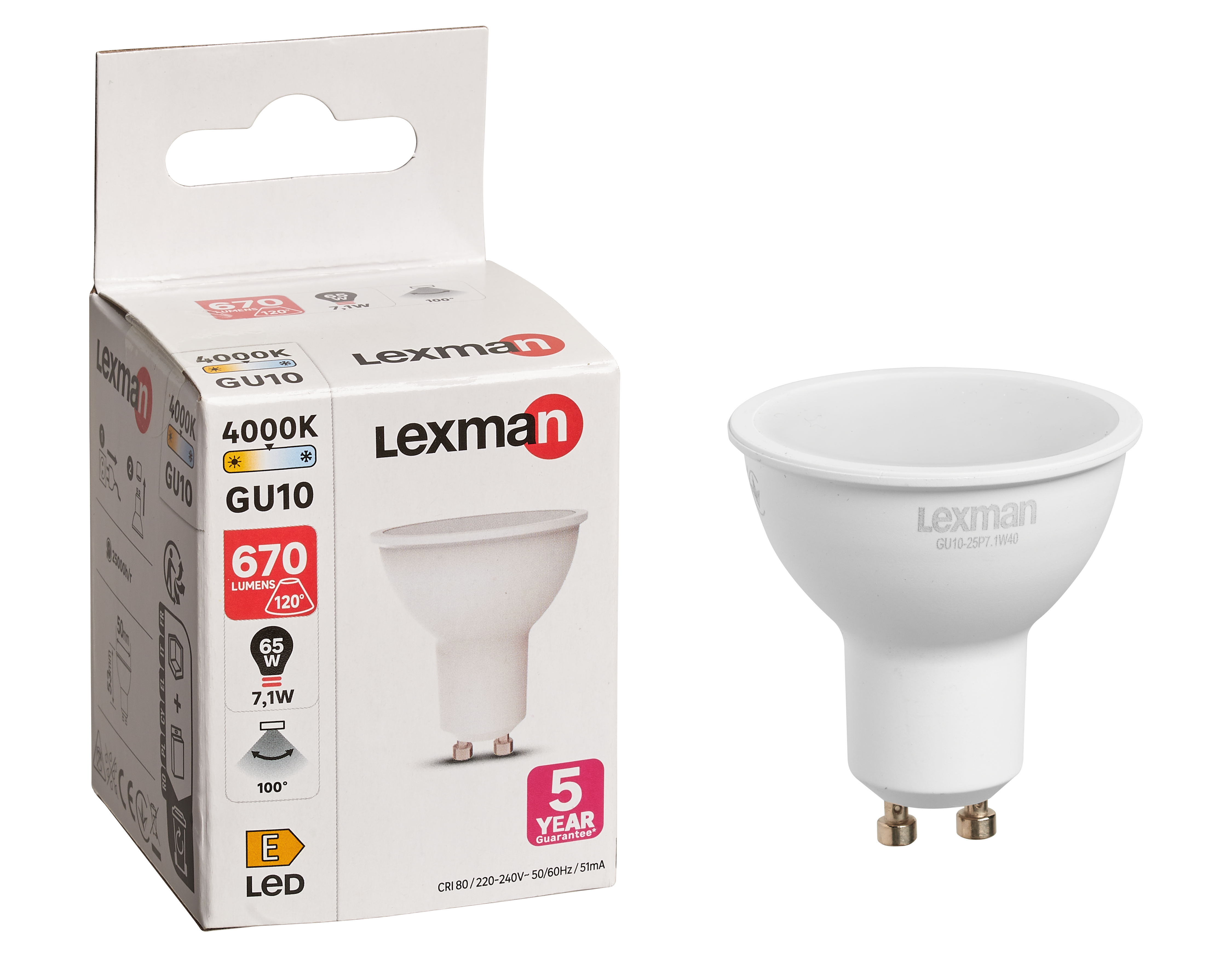 Żarówka LED GU10 7,1 W 670 lm Neutralna biel Lexman - 6