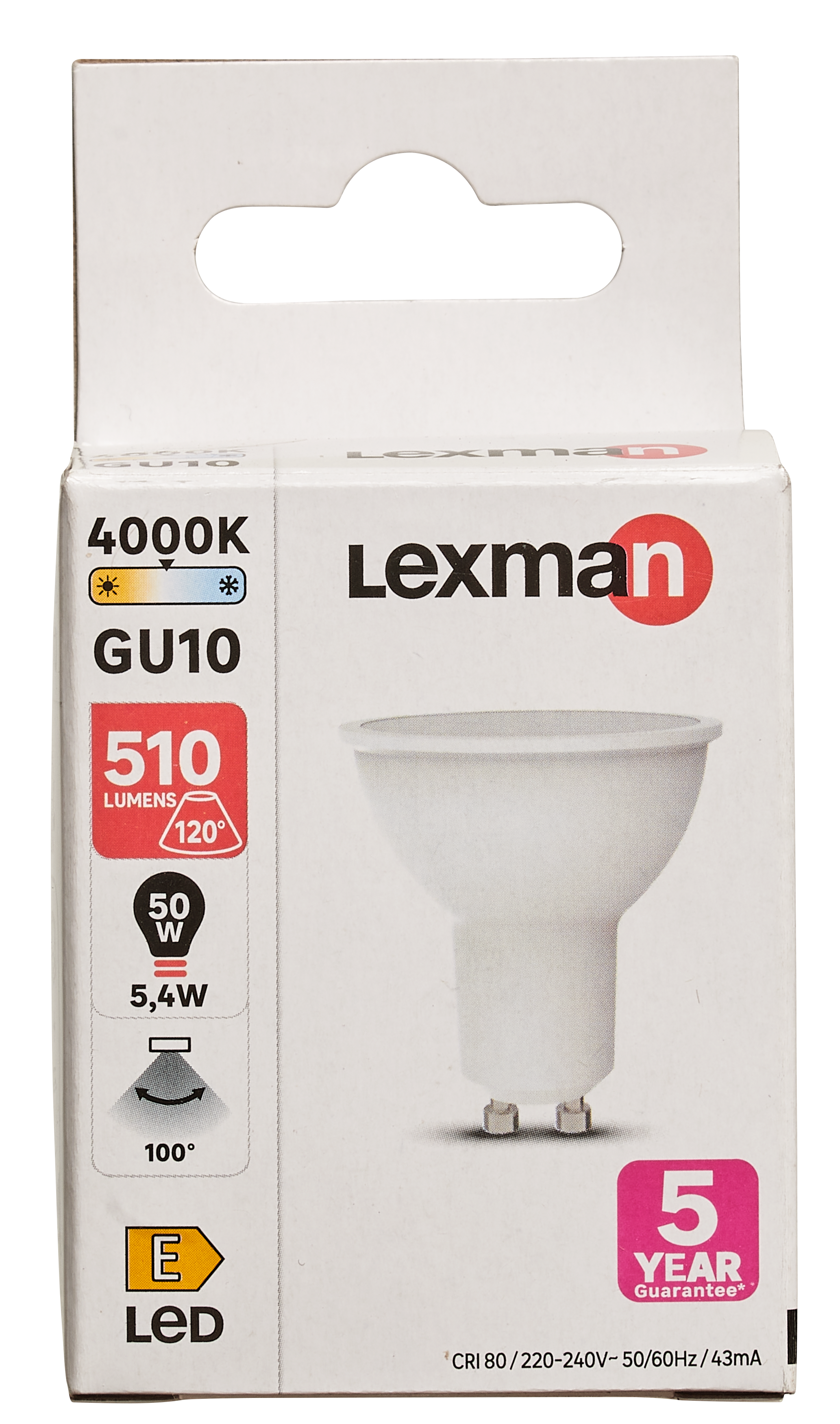 Żarówka LED GU10 5,4 W = 50 W 510 lm Neutralna biel Lexman - 10