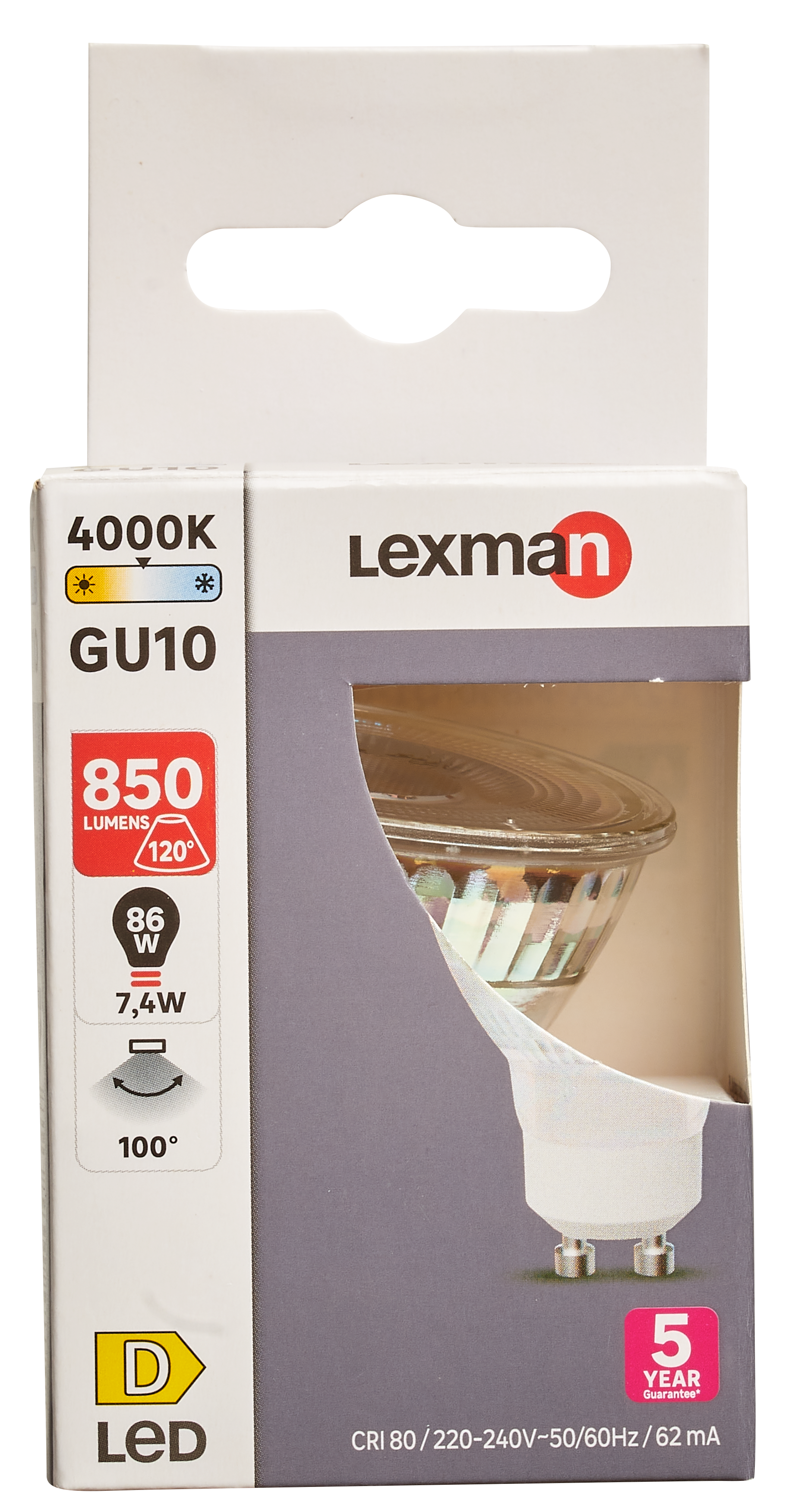 Żarówka LED GU10 7,4 W 850 lm Neutralna biel Lexman - 11