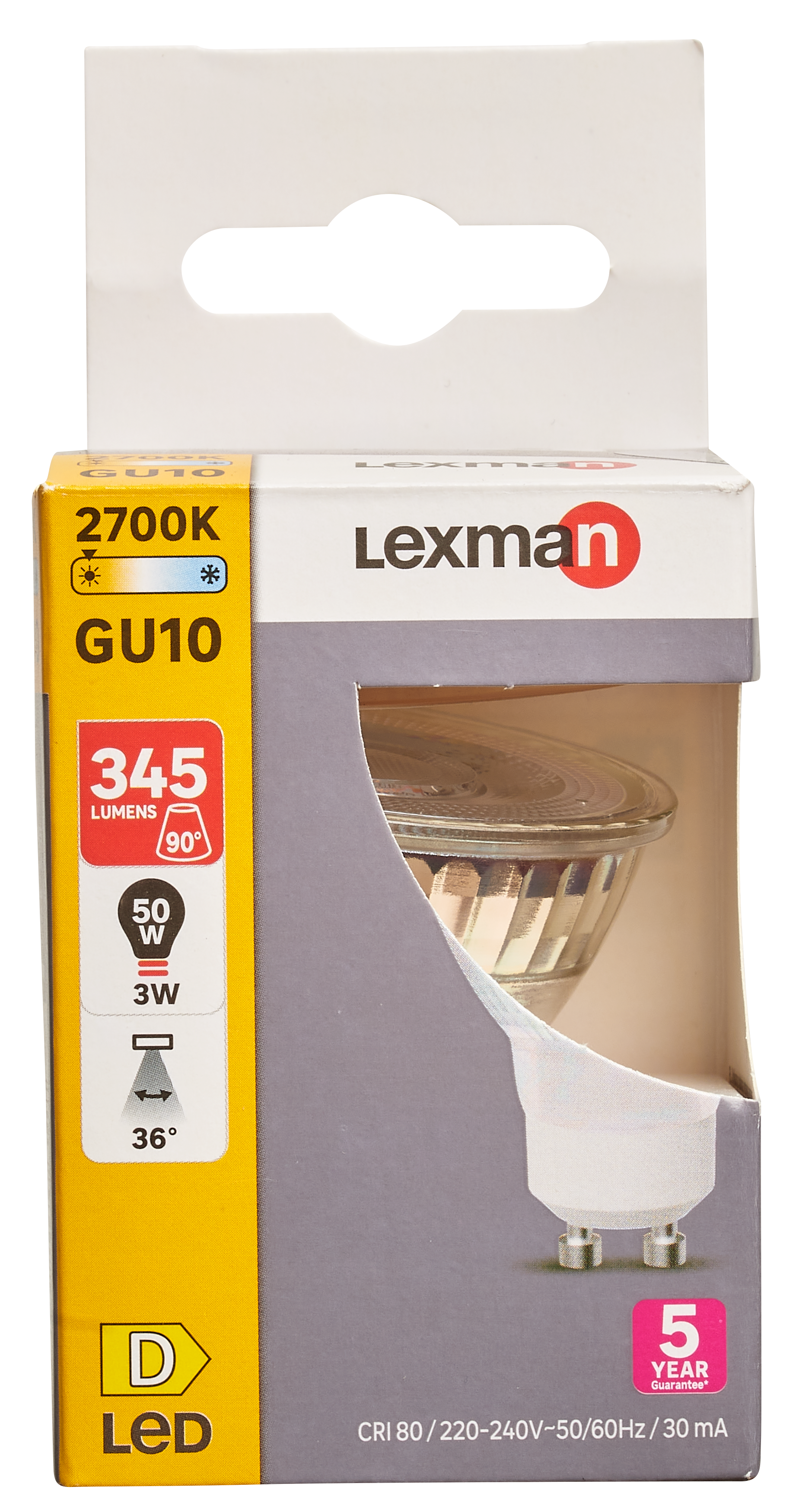 Żarówka LED GU10 3 W 345 lm Ciepła biel Lexman - 11