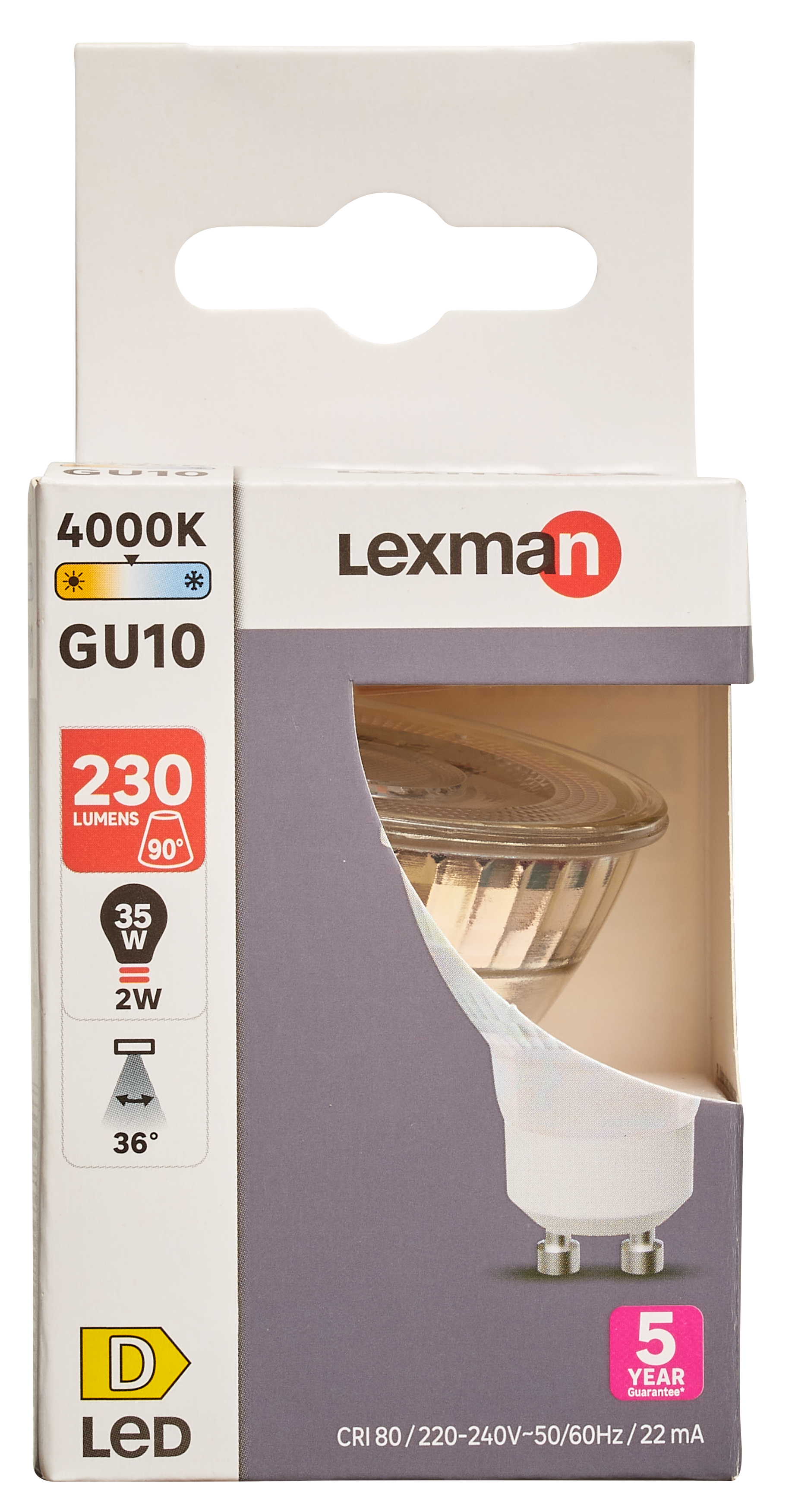 Żarówka LED GU10 2 W 230 lm Neutralna biel Lexman - 11